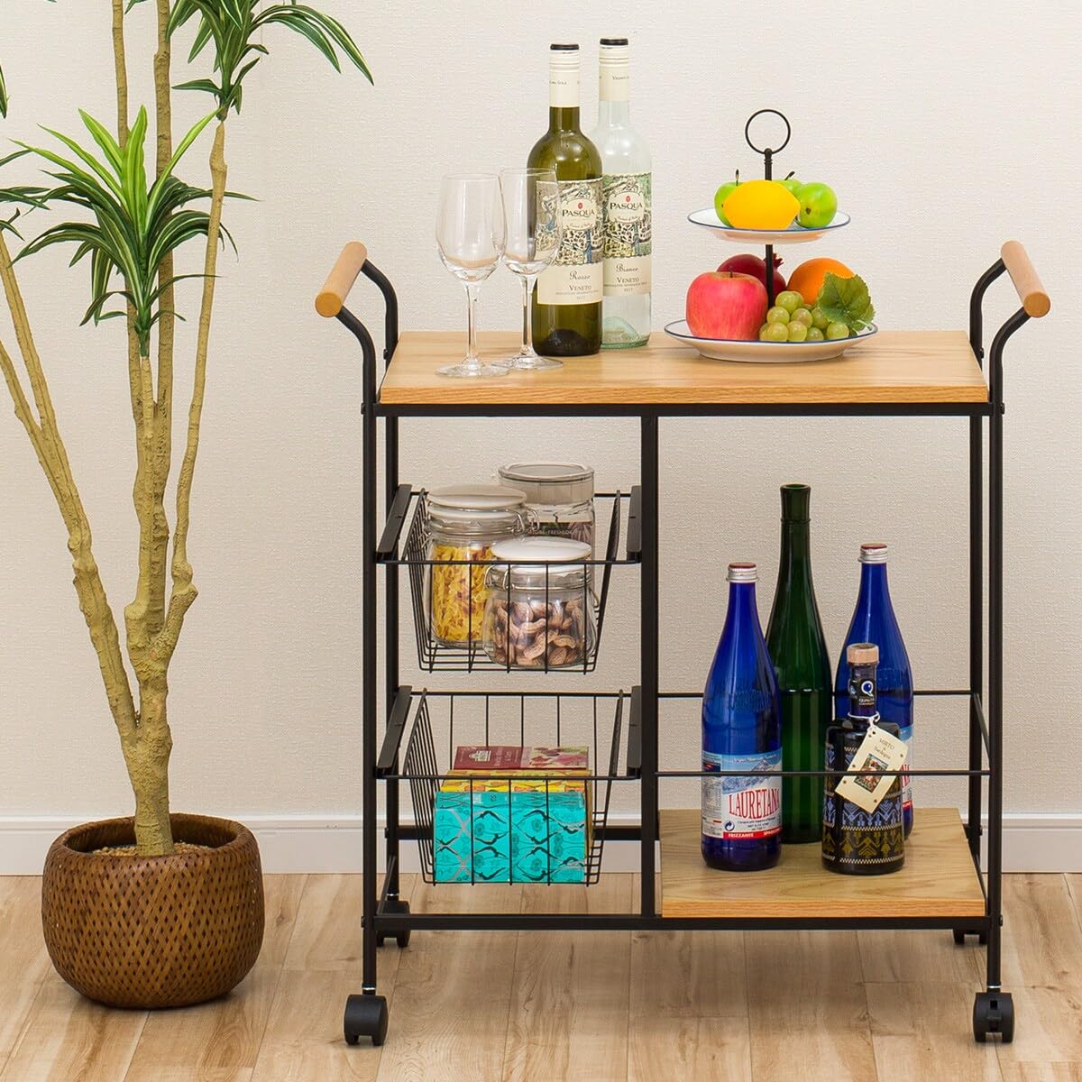 ニトリ キッチンワゴン トリエステ 7169 MBR ミドルブラウン Amazon.co.jp: ニトリ(NITORI) ワゴン トリエステ 7169 LBR