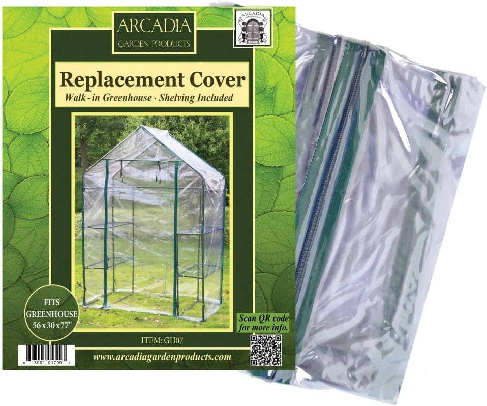Arcadia Garden Products GH08 1-Sided Walk-in Replacement Cover Greenhouse, 48.5 by 75 by 73-Inches