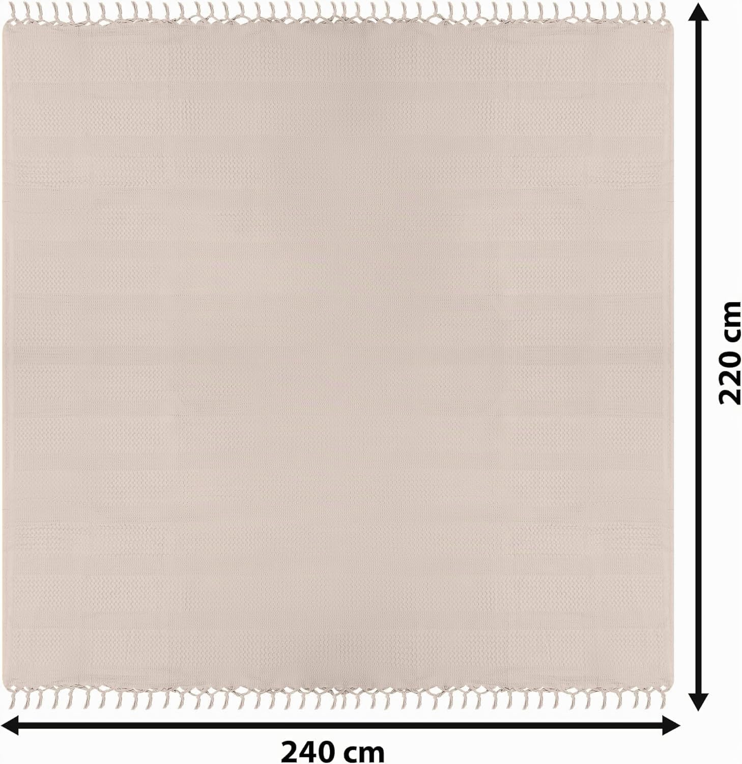 BOHORIA® Colcha de 220 x 240 cm Santorini, extragrande, 100 % algodón, Oeko-Tex®, manta para sofá, sillón y cama, manta de lana (sepia)
