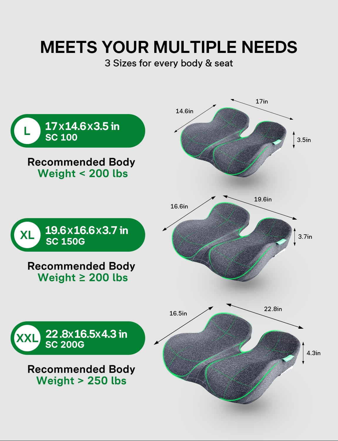 medisana Seat Cushion SC 100 Seat Cushions for Office Chairs Car Seat Wheelchair - Sciatica Tailbone Coccyx Pain — view 3