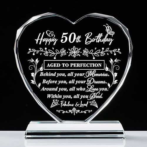 Vista 11 de Regalos de cumpleaños número 80 para mujeres y hombres, ideas de decoración de cumpleaños de 80 años de cristal láser, regalos de feliz cumpleaños