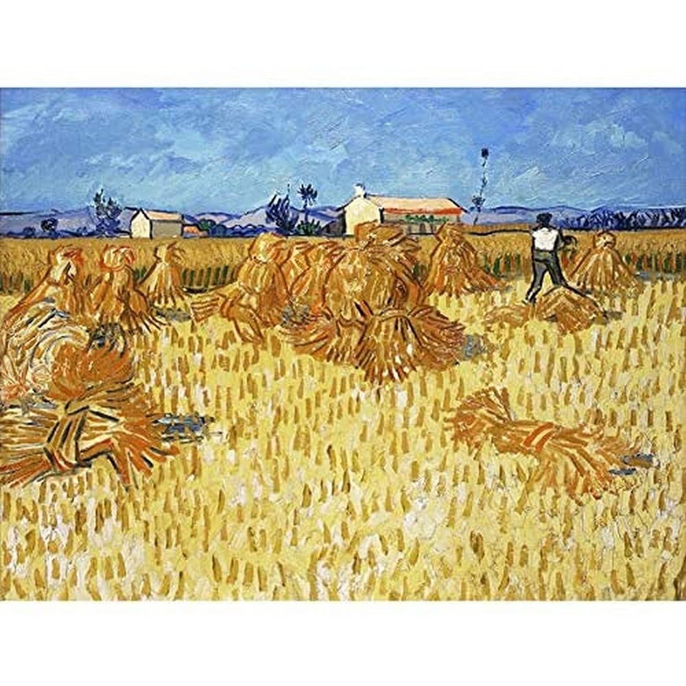 Vincent Van Gogh Corn Harvest In Provence Art Print Canvas Premium Wall Decor Poster Mural