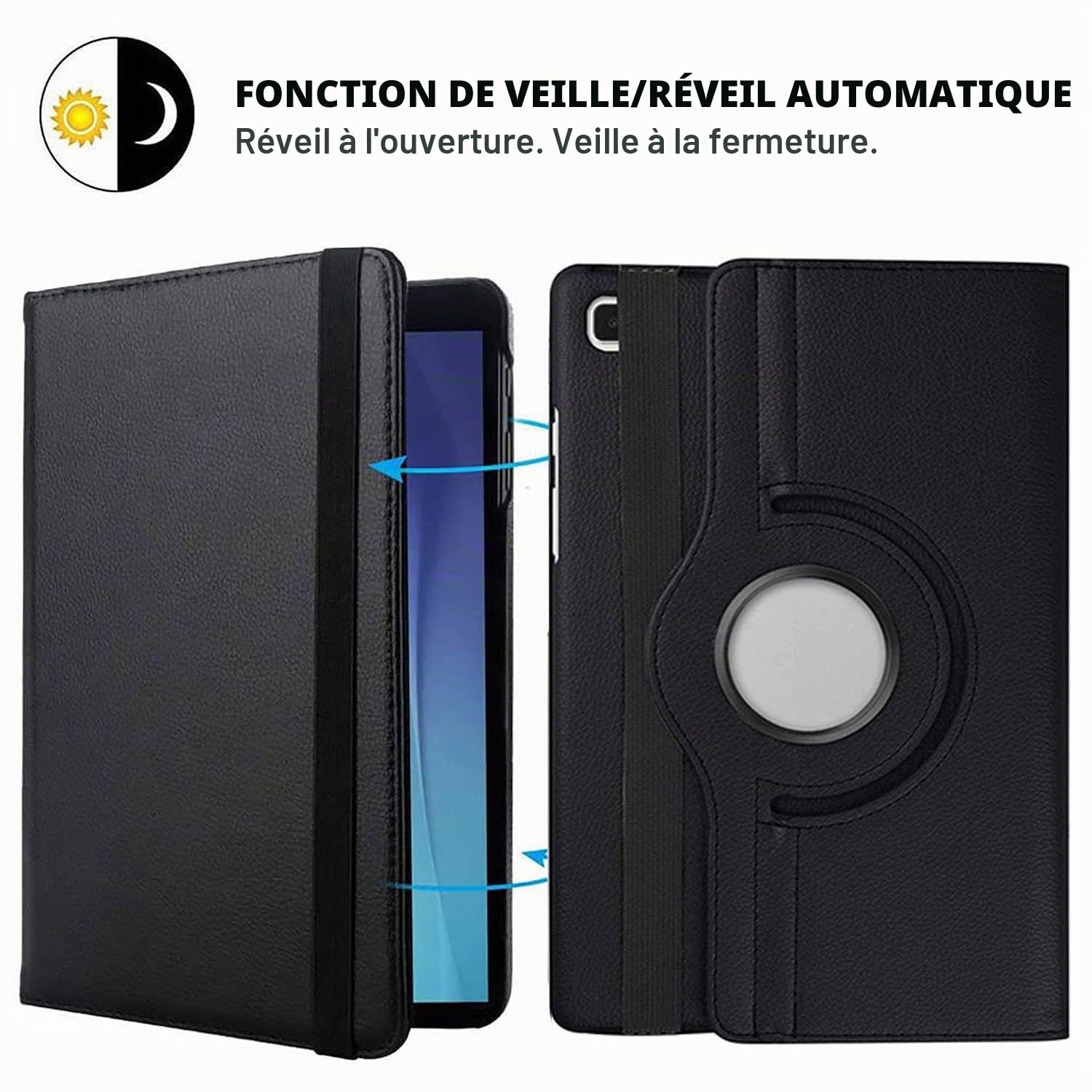 Étui Housse Coque pour Samsung Galaxy Tab S5e 10.5'' 2019 (SM-T720 SM-T725 SM-T727) - Coque de Protection complète rotative à 360 degrés avec Support, Stylet, Film d'écran (Black)