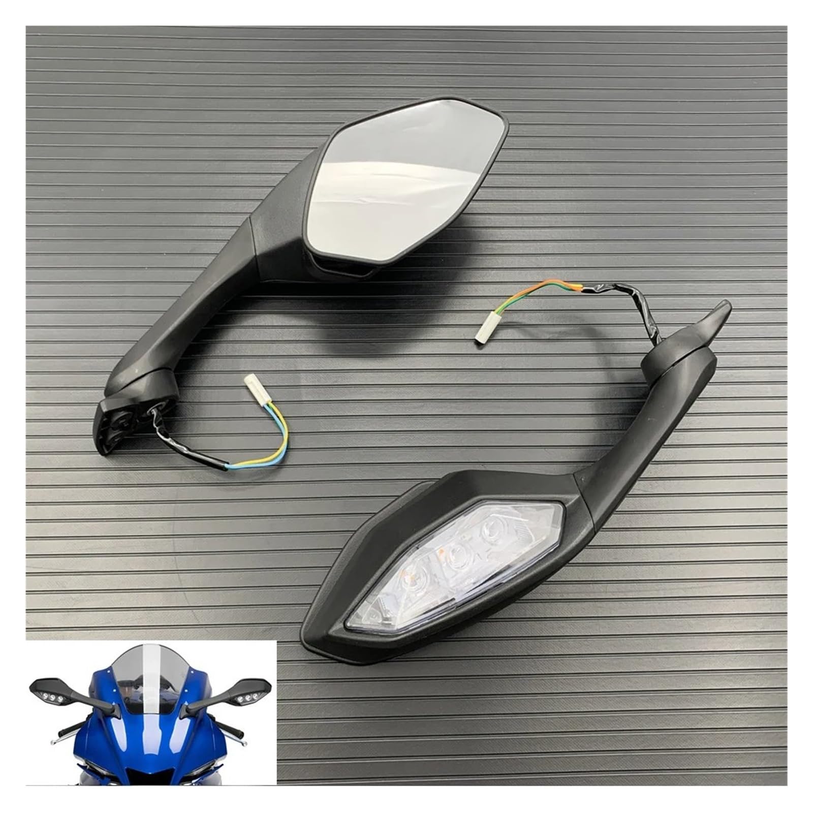 Specchietti Moto Manubrio Per YZF R6 2017-2021 Per YZFR1 2015-2021 Indicatori Di Direzione A LED Pieghevoli Per Moto Specchietti Retrovisori
