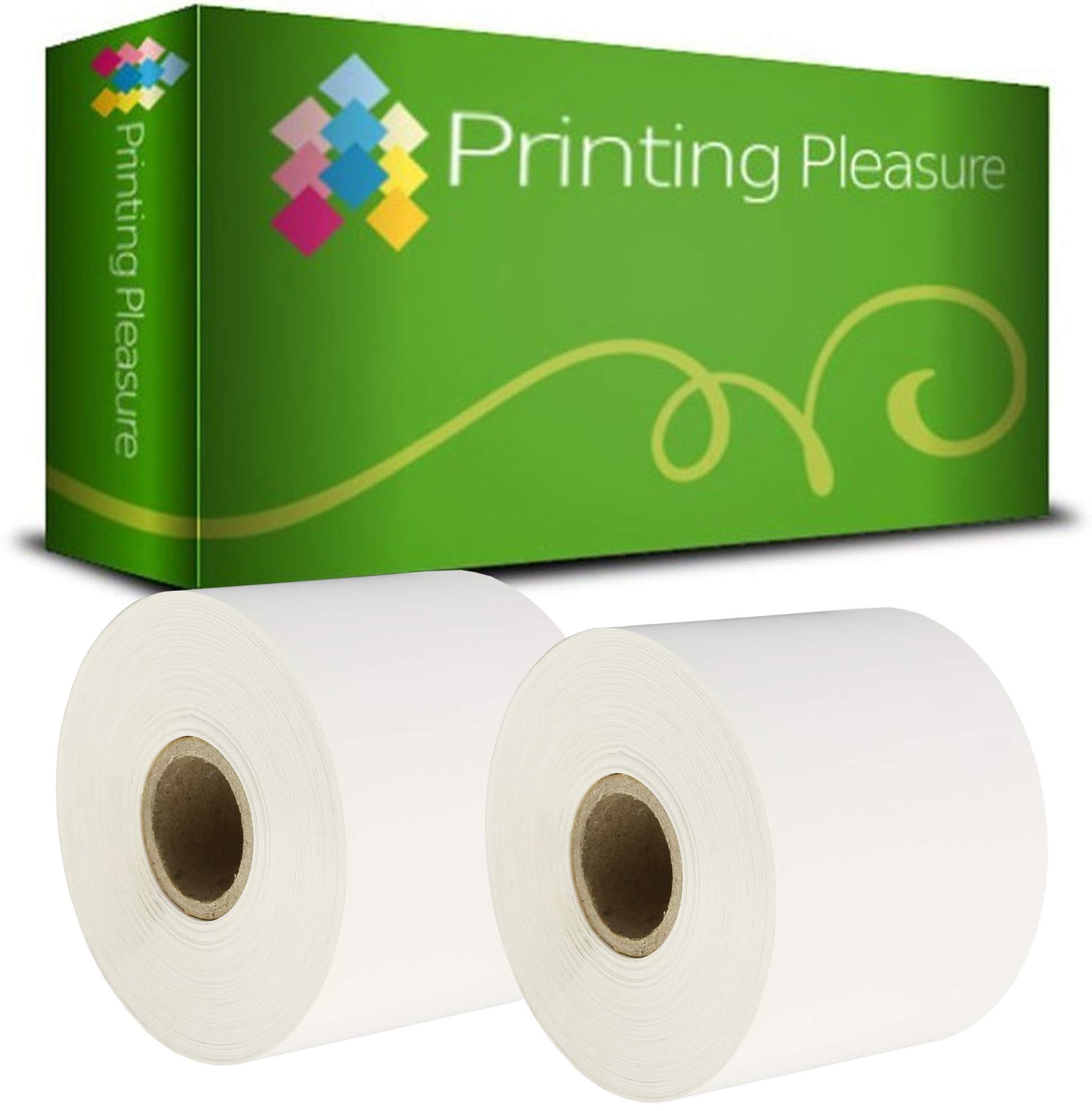 Printing Pleasure 2 x S0929110 Compatible Labels Rolls for LabelWriter 4XL Label Printers | 62mm x 106mm | 250 Labels per Roll | Type: Non-Adhesive