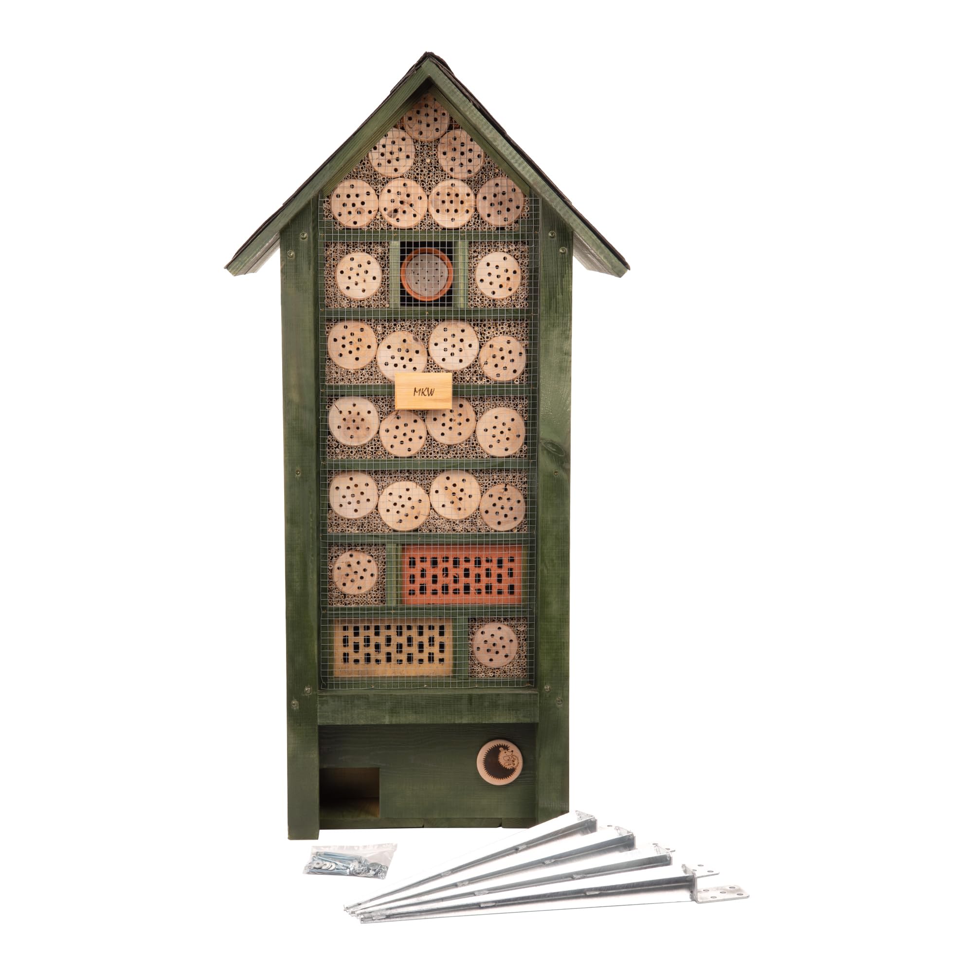 Insektenhotel & Igelhaus - Wetterfest - Arche Noah – riesiger, beidseitig offener Nistkasten MKW Nr. 2 - Insektenhaus aus massivem Laub- und Nadelholz - für Wildbienen, Marienkäfer & Schmetterlinge