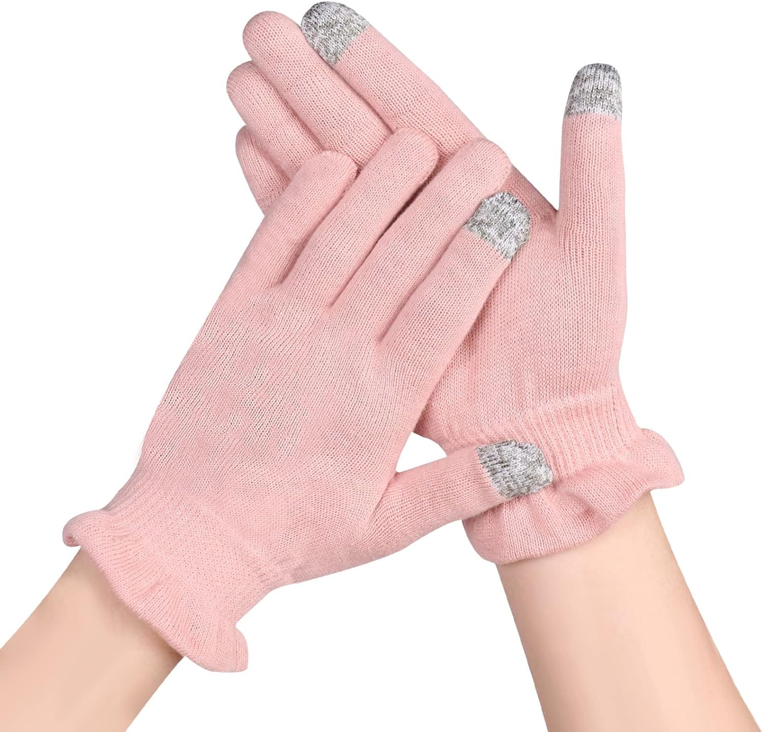 Aovyoo Women's Pink 1 Pair 100% Cotton Gloves For Eczema Dry Hands, Moisturising Gloves Touchscreen, Eczema Gloves For Men, Spa, Hand Care (Xs)