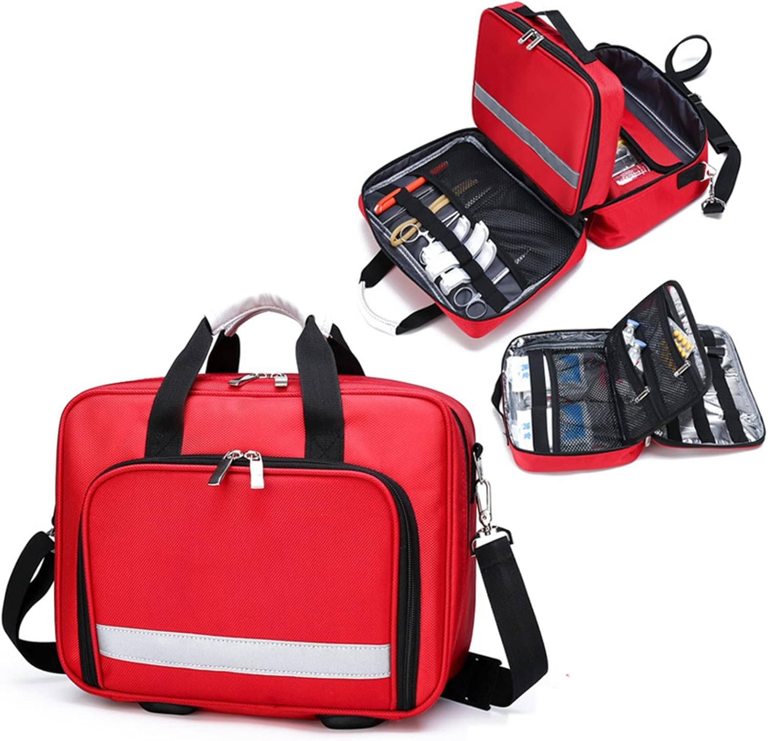 Nurse Tote Bag, Portable First Aid Kit, Compact and Lightweight with Labeled Compartments, Large-Capacity Outdoor Emergency Rescue