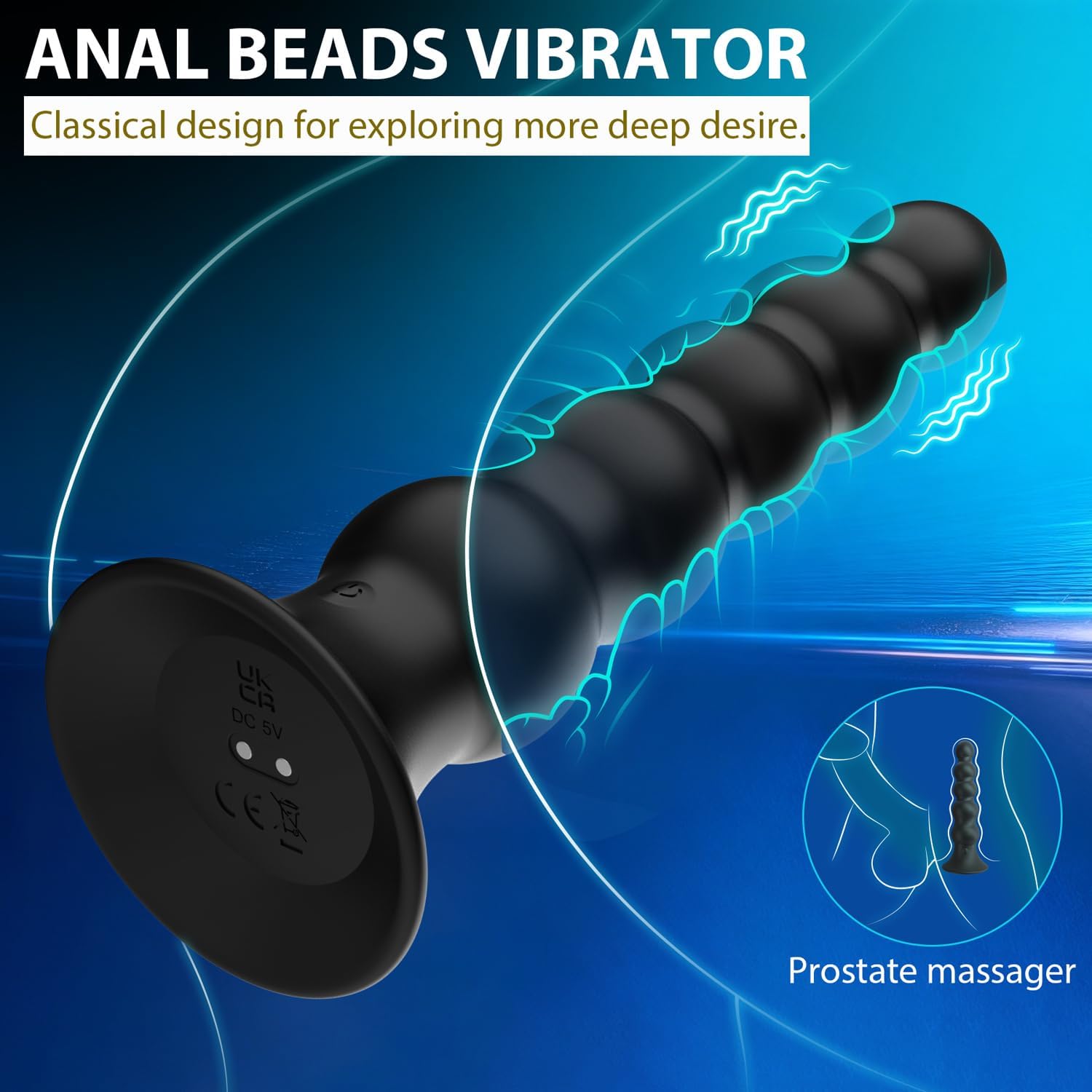 6.7'' Vibrating Anal Beads Prostate Massager, 9 Modes, App, Waterproof