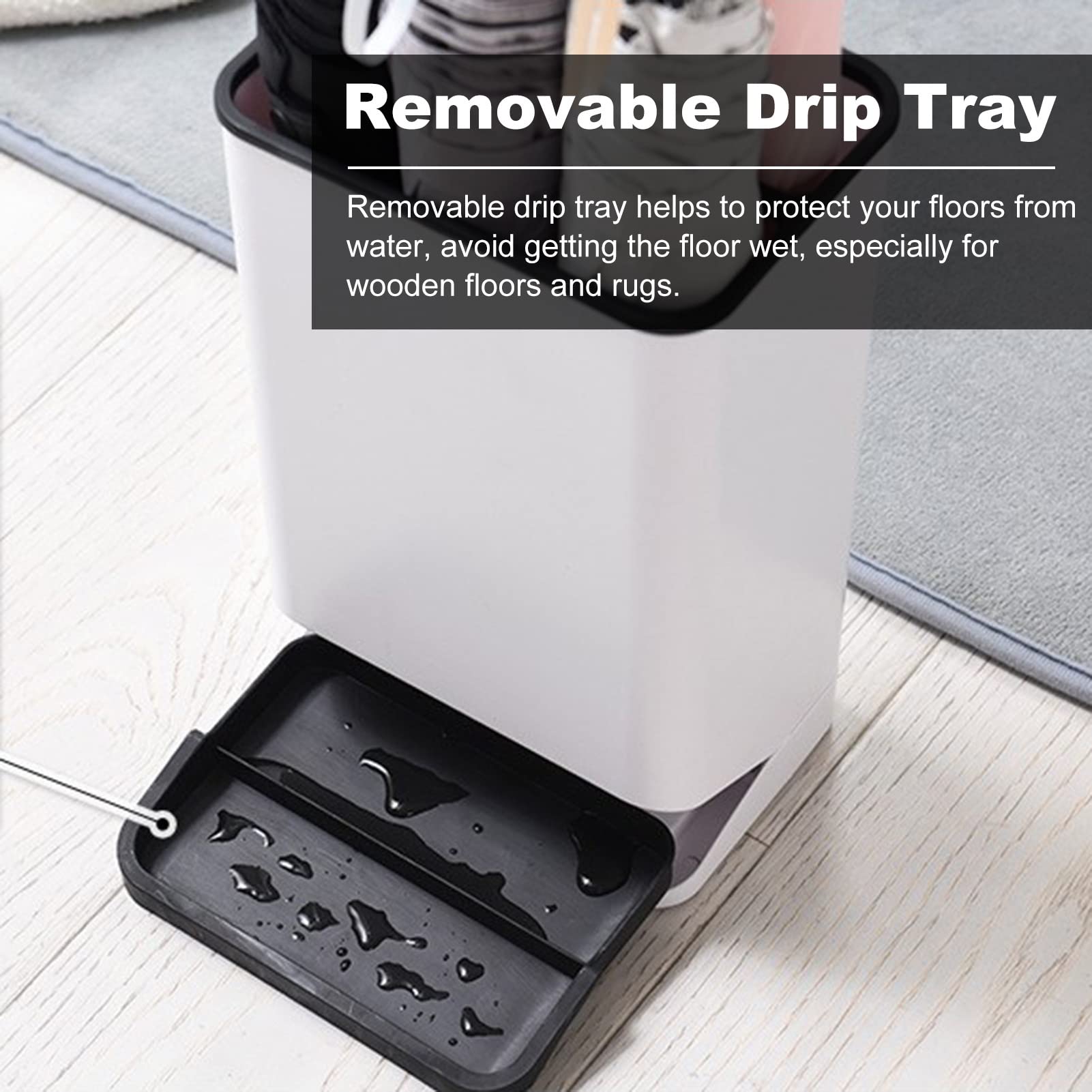 Portaombrelli Mini portaombrelli in plastica a 6 Slot con Vassoio raccogligocce Rimovibile, portaombrelli Rettangolare Antiscivolo, Secchiello per ombrelli Impermeabile