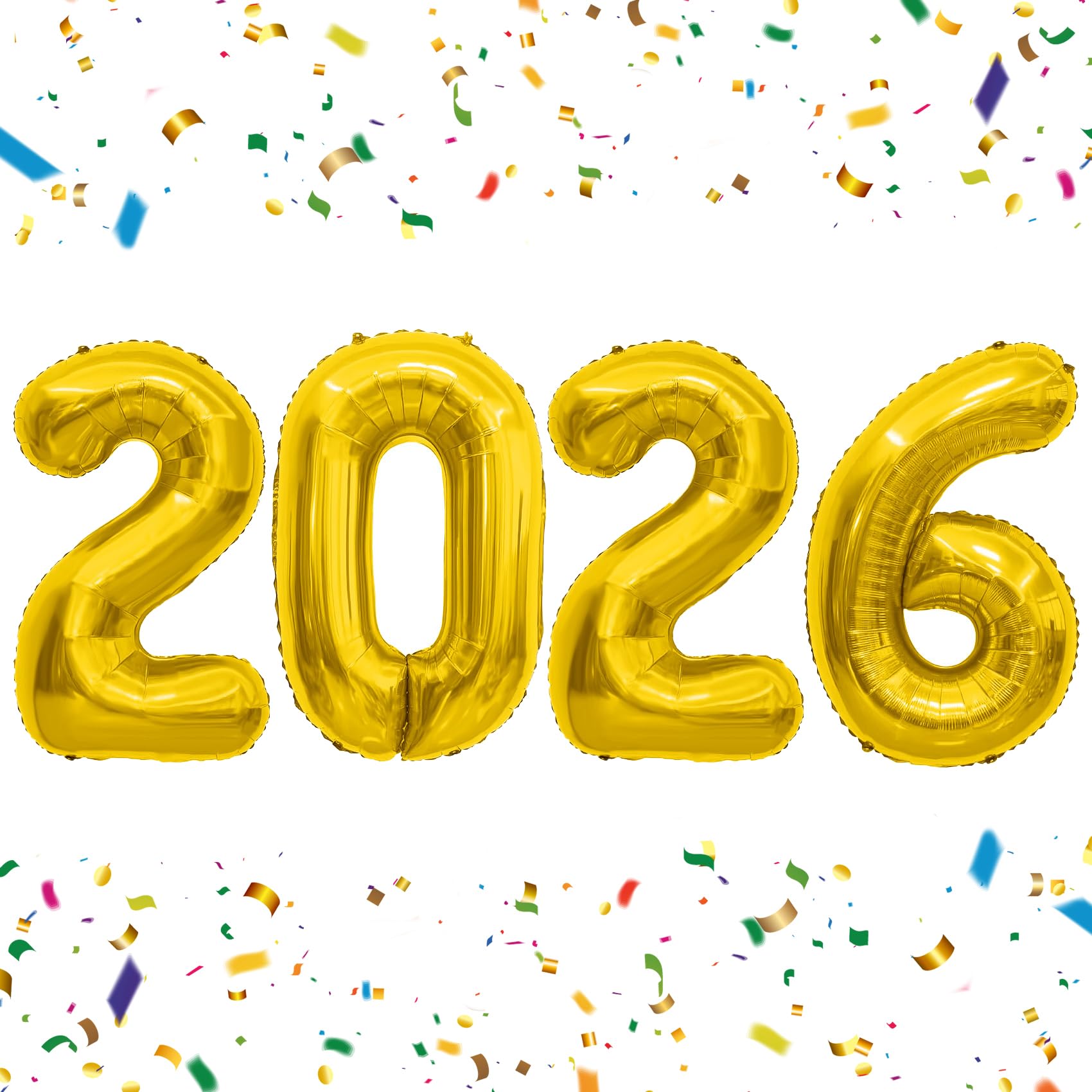 Photo 1 of 2026 Balloons 40 Inch Gold 2026 Number Balloons 2026 Decorations Happy New Year Balloon Large 2026 Foil Mylar Balloon Number for New Year Eve Party Supplies Graduation Birthday Anniversary Decorations