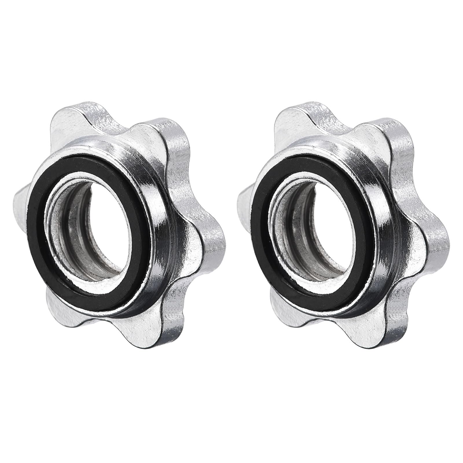 uxcell Dumbbell Hex Nut, M25 Anti-Slip Lock Collar Screw for Barbell, 6Pcs