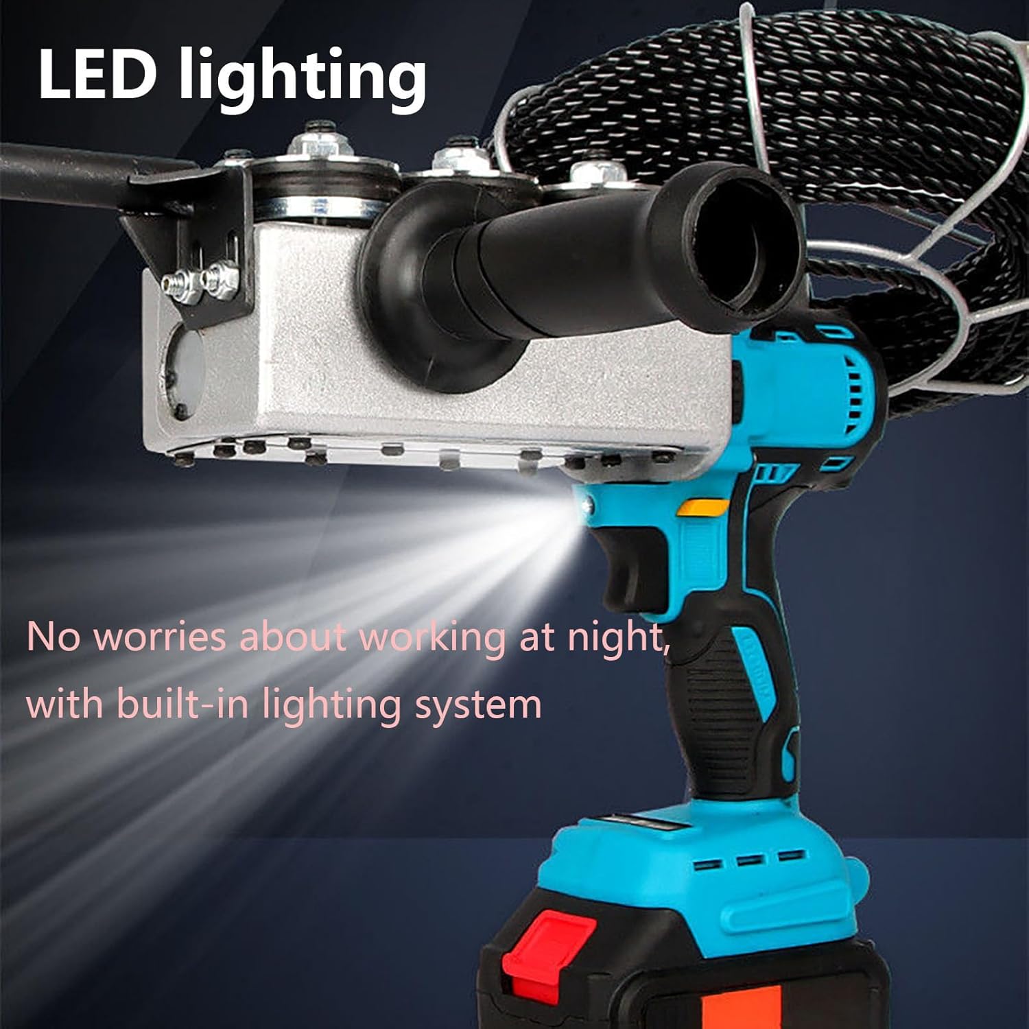 Auto Electric Fish Tape,Fully Automatic Threading Machine,Adjustable Speed Cable Puller,40m / Min,with 30m Lead Wire(Size:2*Battery)