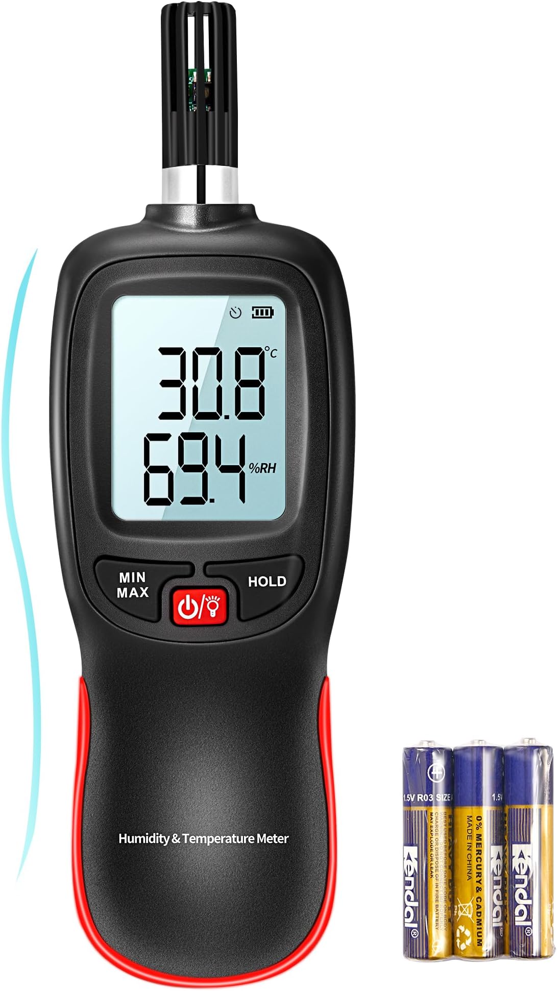 WT83 Temperature Humidity Meter, High Precision Thermometer Hygrometer with Ambient Dew Point Wet Bulb Temperature Indoor Outdoor, Max/Min Data Hold, 1000 Sets Data Log, Batteries Included
