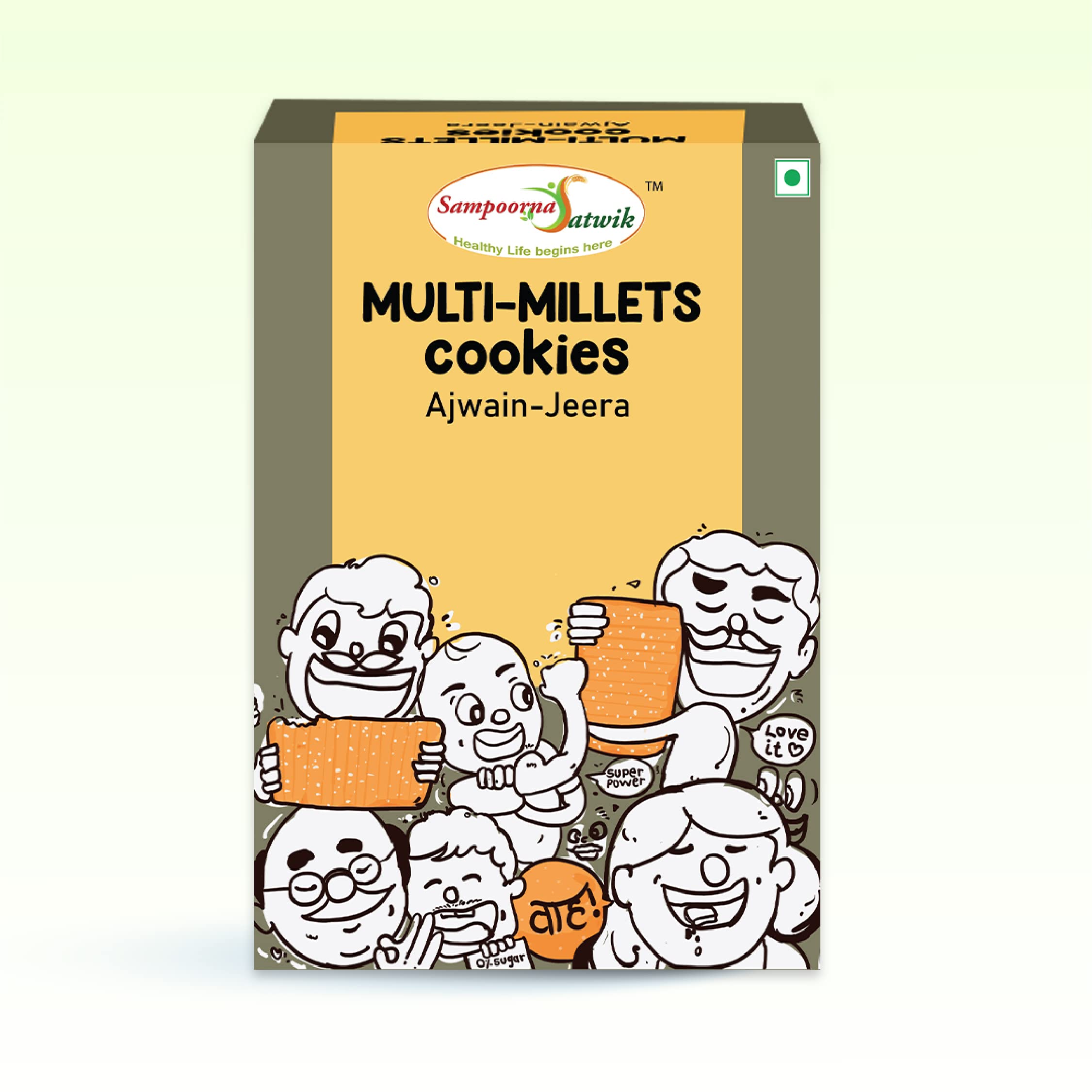 Sampoorna Satwik Multi Millets Cookies Ajwain-Jeera, 250gms