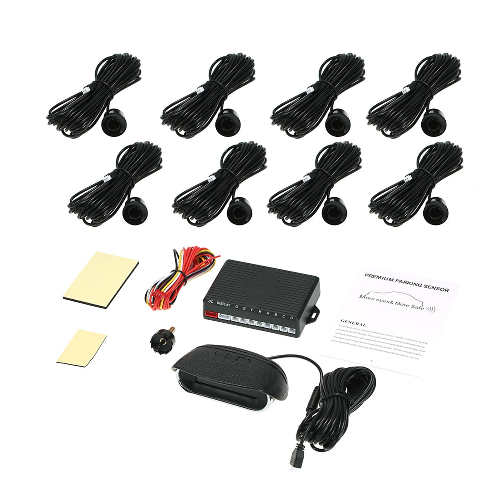 KIT SENSORI DI PARCHEGGIO DISPLAY DIGITALE 3 CONTROLLI VOCALI ASSISTENZA AUTO CON 8 SENSORI