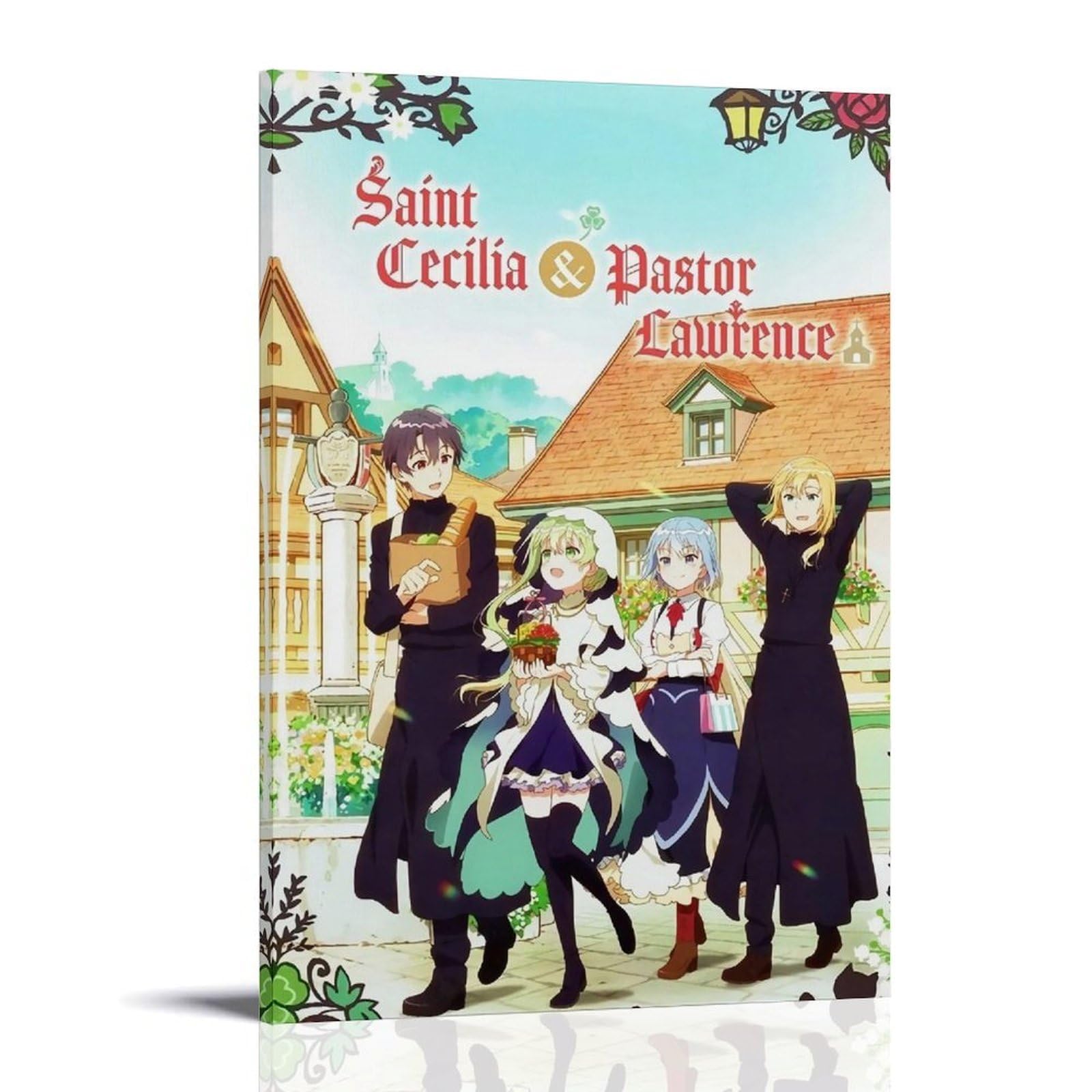 HUYEHEHERRY Saint Cecilia And Pastor Lawrence Anime Poster Wall Art Canvas Cover Vintage Aesthetic Design Poster Decorative Painting for Living Rooms 20x30inch(50x75cm) Frame-style