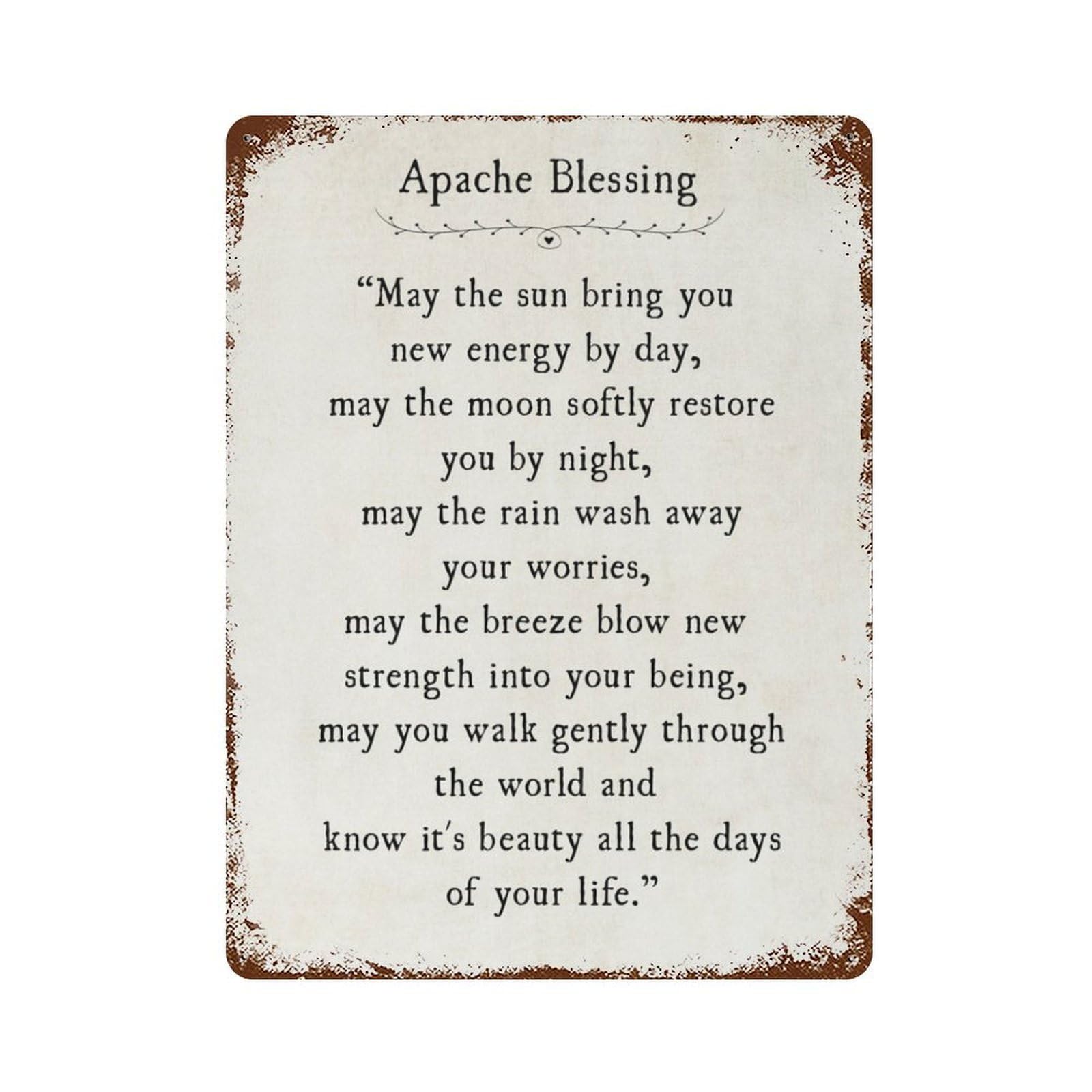 xiaoxiaoshen Poem Apache Wedding Blessing Wall Decor Art Metal Tin Poster Modern Home Decor Art Home Bar Shop Decorations Vintage Sign 40x30cm