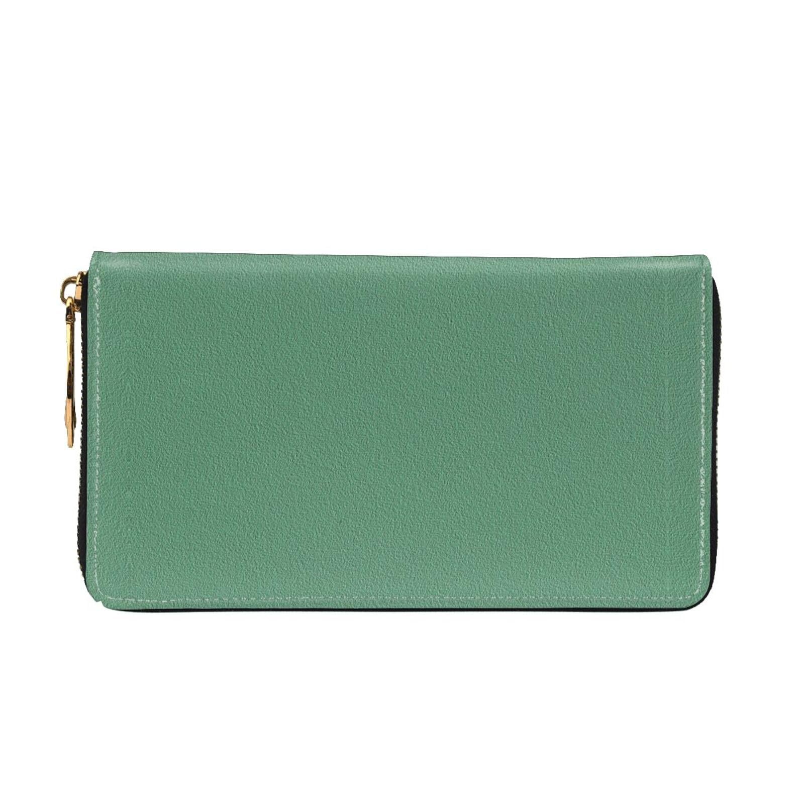 Cartera larga de piel con cremallera y patrón azul, Cartera larga 4