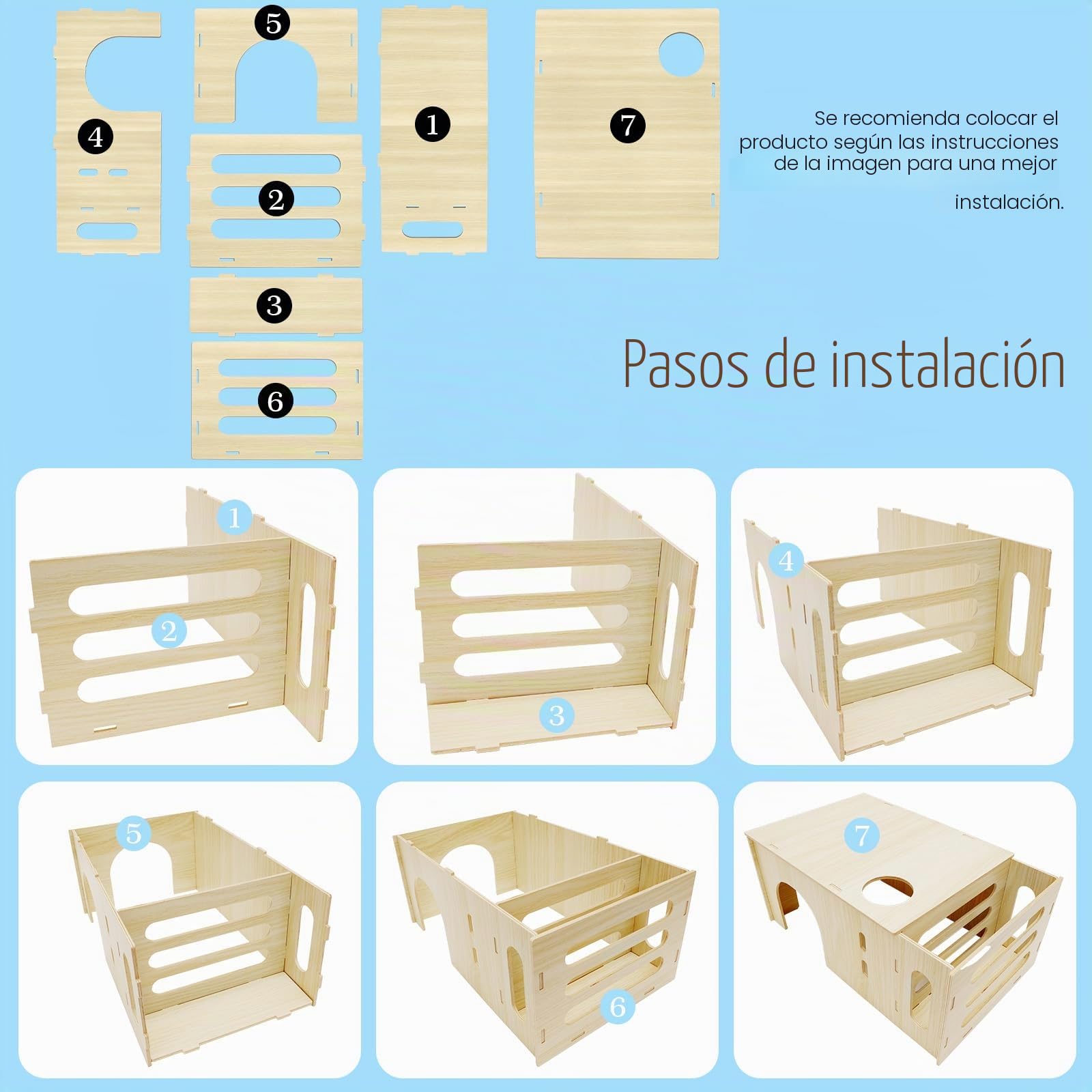 3 en 1 Comedero para cobayas, Accesorios de Madera con comedero, portabotellas y casita de Juegos, 40 x 17 x 24 cm, para Animales pequeños como Conejos Enanos, hámsteres, Ardillas y erizos