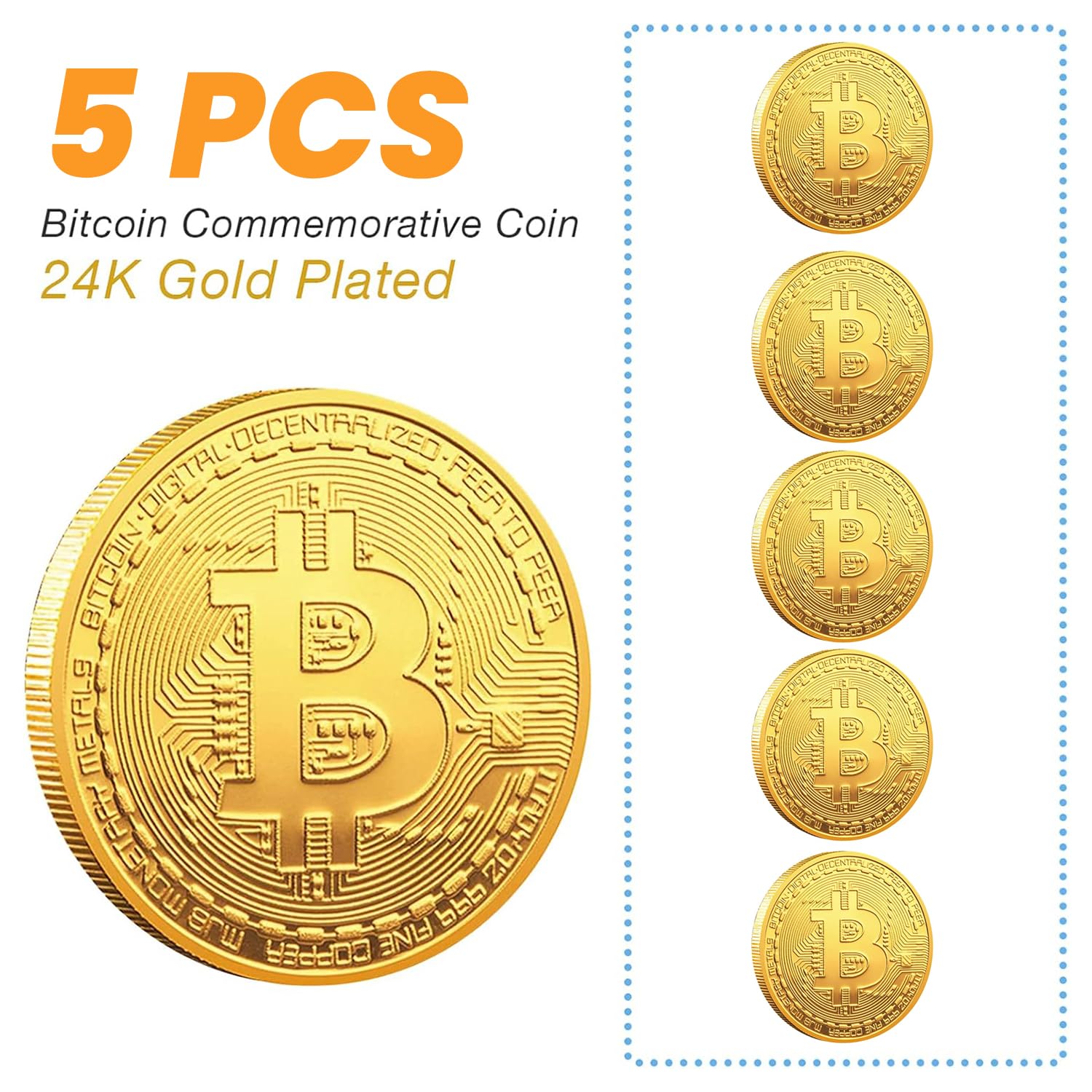 Amazon.com: Naturiway 5Pcs Bitcoin Coin, Bitcoin Commemorative Coin 24K Gold  Plated, 3mm BTC Cryptocurrency, Collectible Coin with Protective Case,  Blockchain Cryptocurrency, Home and Office Decoration : Toys & Games