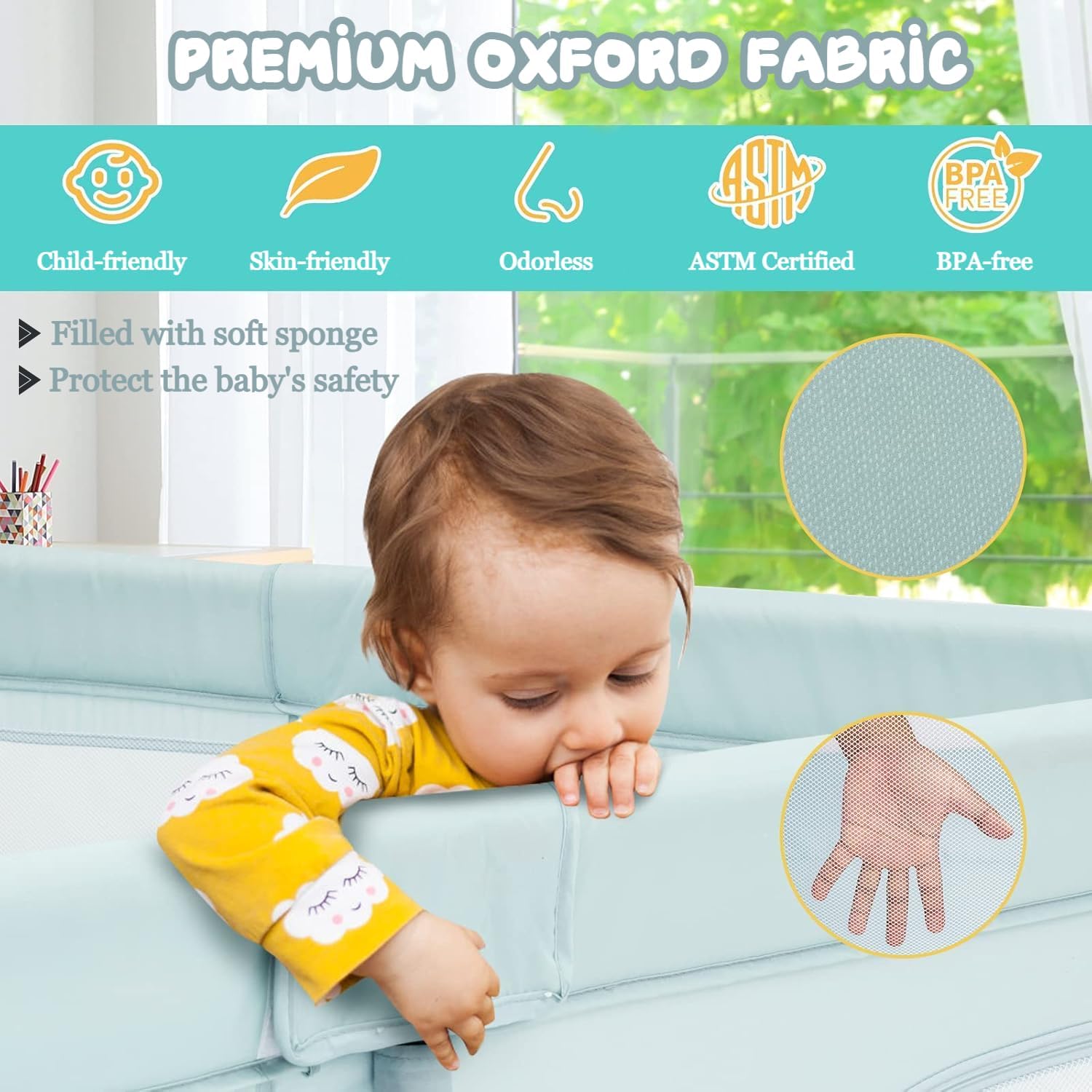 Metreno Playpen for Babies Upto 5 Year Baby Fence Play Area for Kids Indoor Baby Play Area Indoor Setup Foldable Play Pen Play Yard with Balls Toddlers Playarea Infant Playpen (120 * 120cm-16SQFT) - Image 6 thumbnail