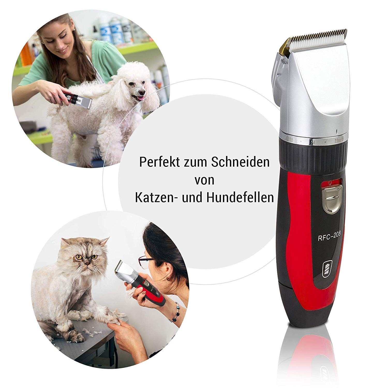 Original RFC-208 elettrico batteria ceramica di capelli Schneider cani gatti Tosatrice di capelli tagliere macchina