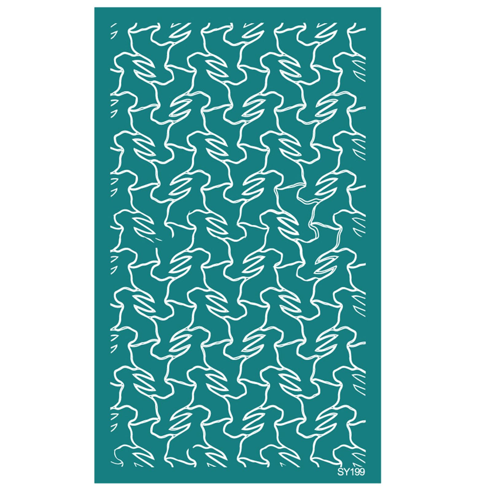 Jazuaiao Rabbits Eggshell Silk Screen Stencils 6.3x4Inch Washable Silkscreen Print Stencils for Clay Earrings Jewelry Making Transfer