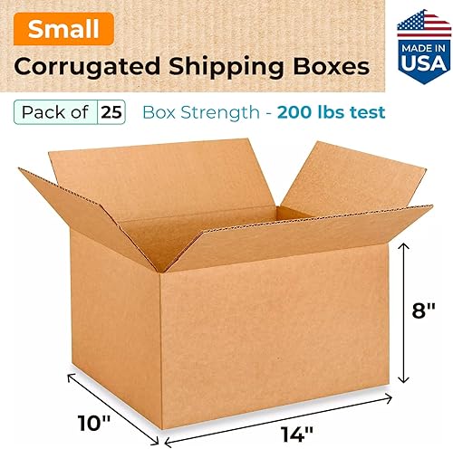 Miniatura 2 de IDL Packaging Cajas de envío pequeñas de cartón corrugado de 14 pulgadas de largo x 10 pulgadas de ancho x 8 pulgadas de alto (paquete de 25)