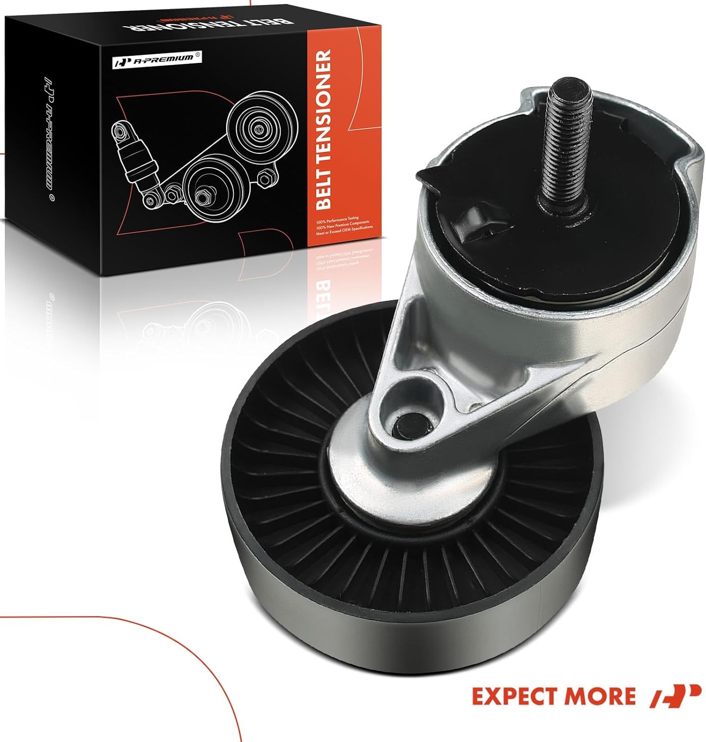 A-Premium Belt Tensioner Assembly with Pulley Compatible with Chrysler Town & Country Imperial & Dodge Caravan Grand Dynasty & Plymouth Voyager, Replace# 4612894AB, 4483214