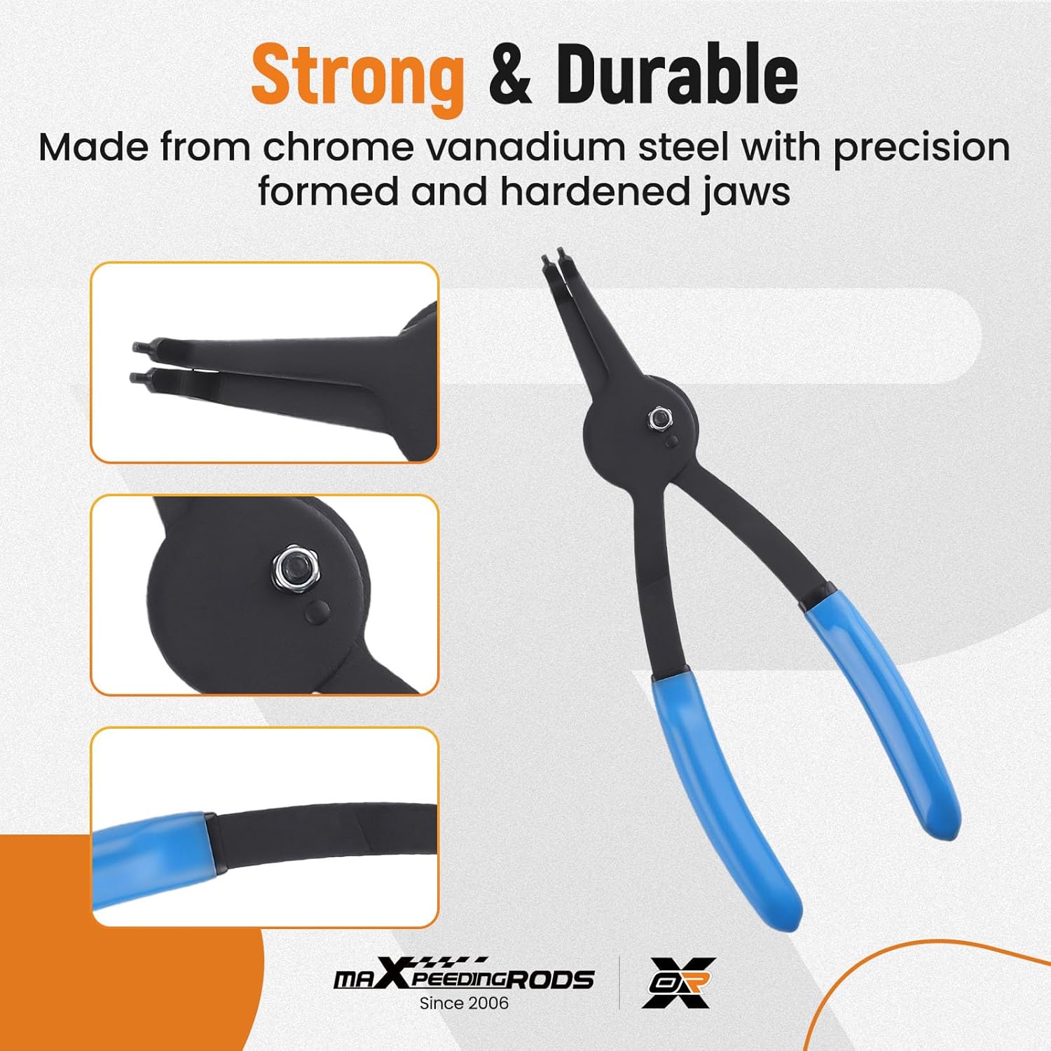 maXpeedingrods 12 Piece Versatile Retaining Snap Ring Pliers set, Heavy Duty Fixed Tip Combination Internal and External Snap Ring Pliers for 0.038in 0.047in 0.070in 0.090in