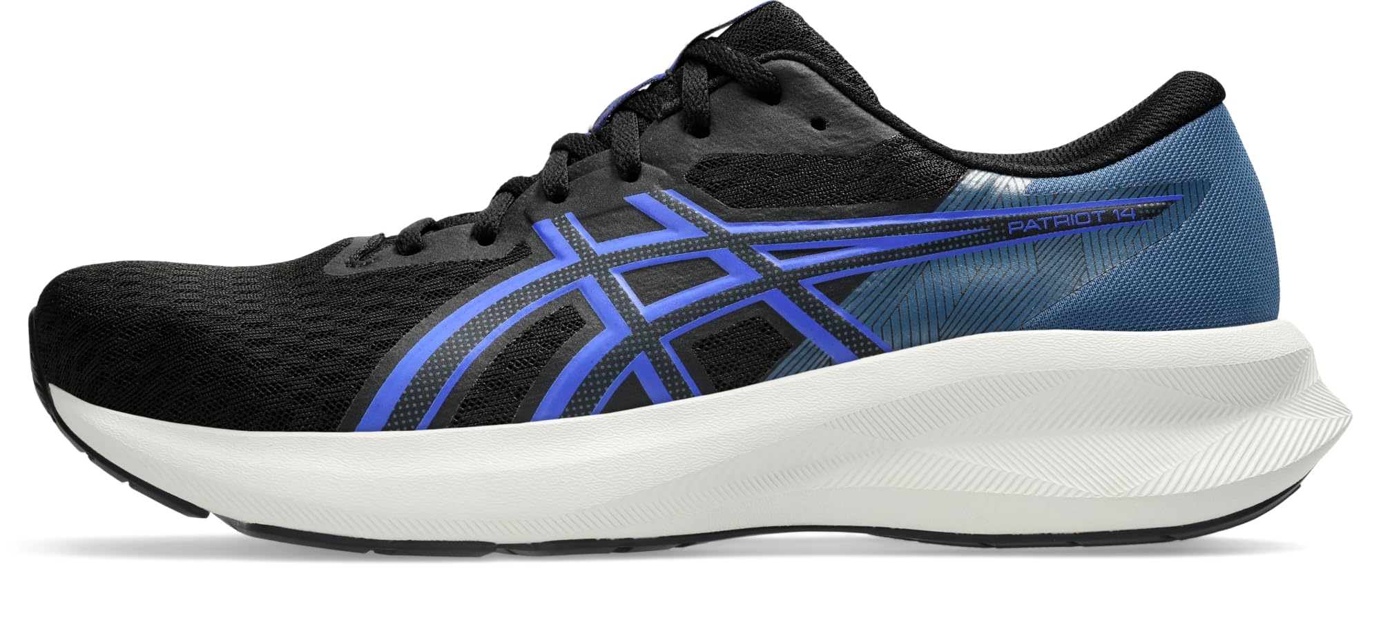 Asics Patriotaufschuhe Neutralschuh Herren schwarz - Black/neon Blue 46