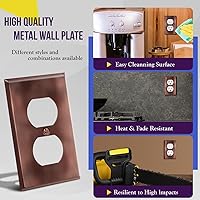 Vista 132 de ENERLITES Placa de pared de metal dúplex para receptáculos, cubierta de salida de acero inoxidable, resistente a la corrosión, tamaño de 1 banda