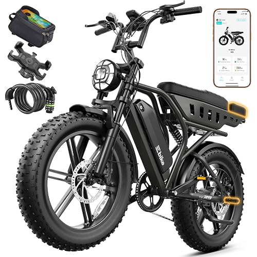 TST Electric Bike for Adults 1500W Peak 20" Fat Tire All-Terrain E-Bike 60/130 Miles Electric Dirt Bike - 48V 15/30AH Battery Electric Bicycle