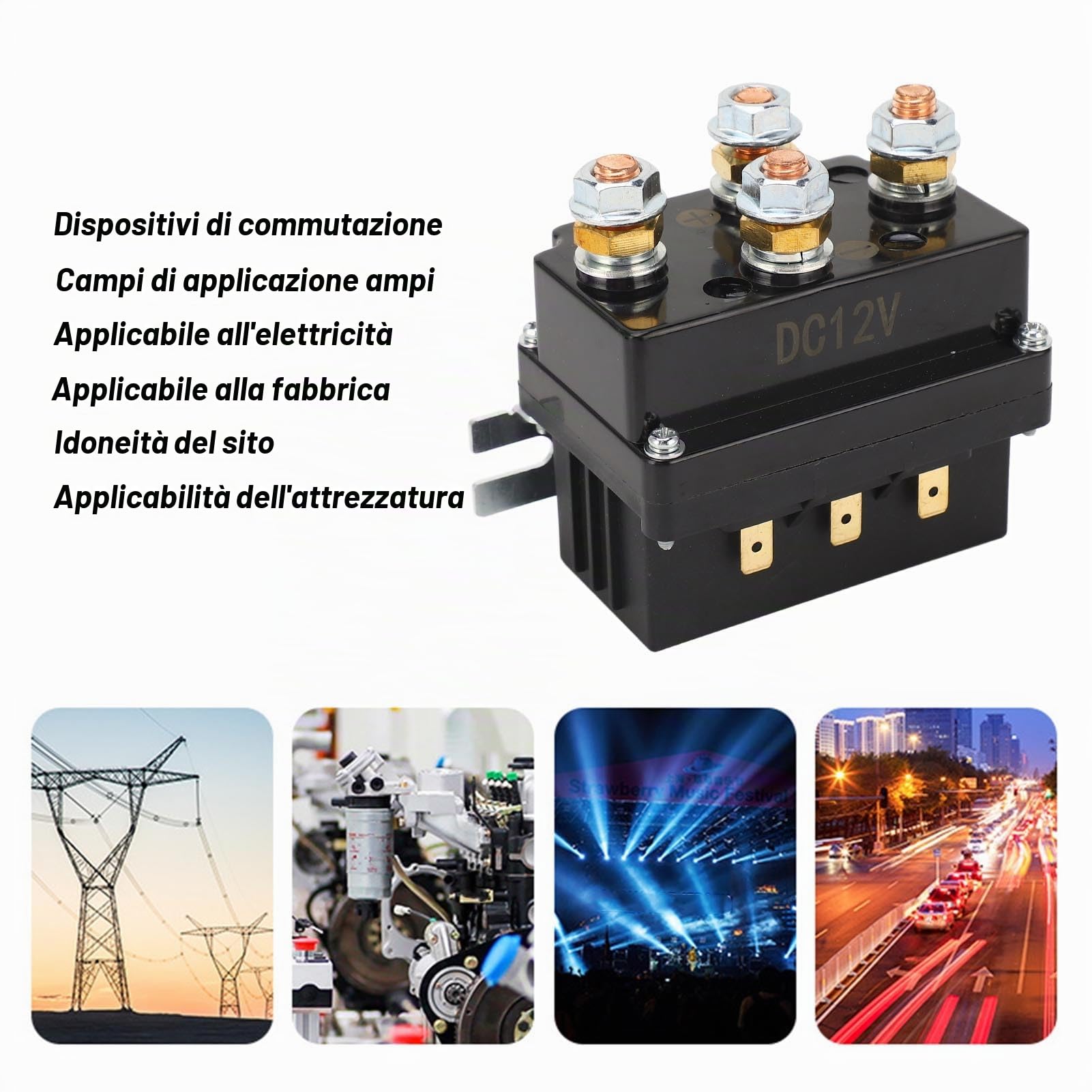 12V 500A Kit Relè Verricello Interruttore Contattore Relè Verricello Automobilistico Elettrico Durevole Per Tosaerba ATV Motoslitta