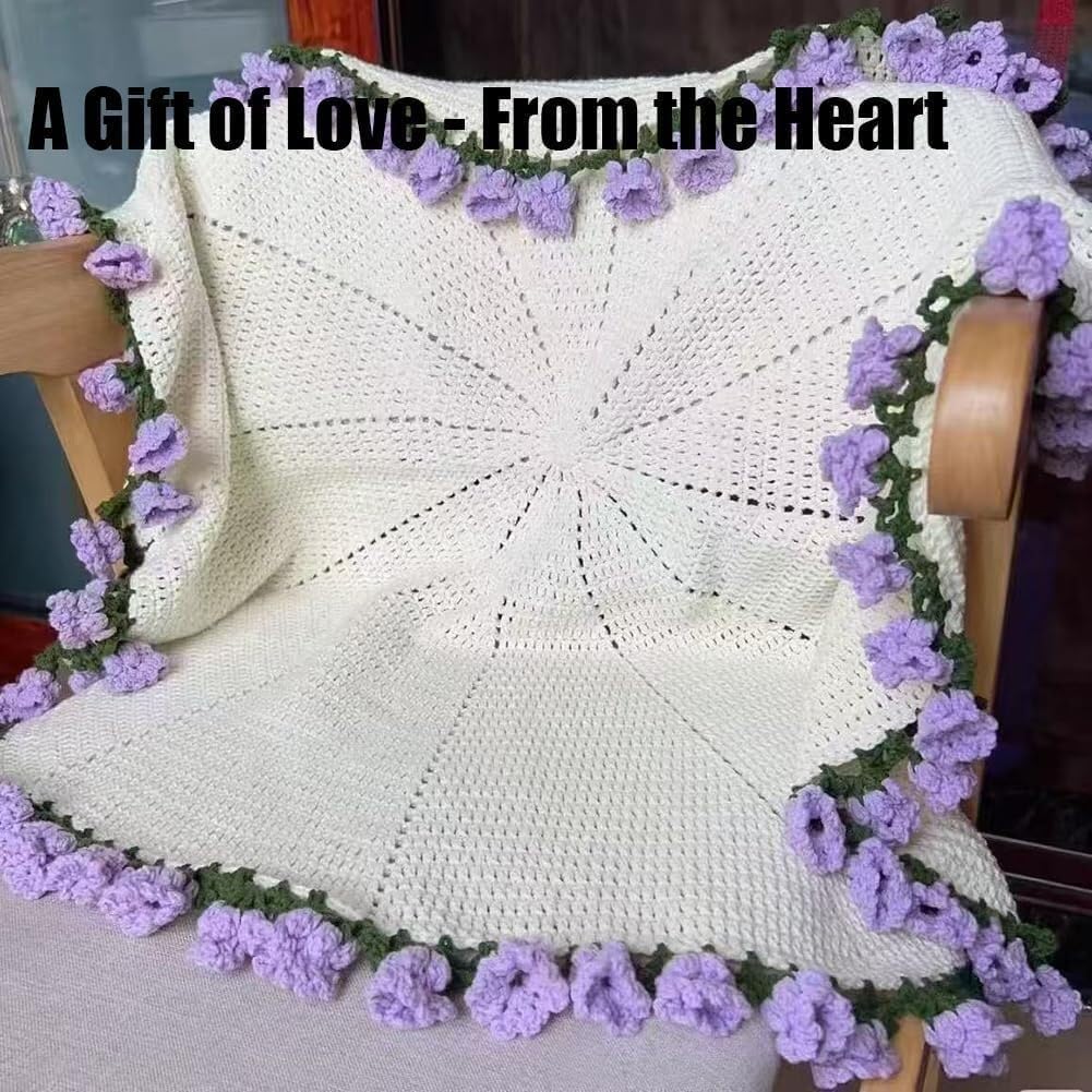 ハンドメイド手編みの薔薇ブランケット 編み物ブランケット Amazon｜HFSAZJのロマンチックなバラの花束ブランケット、手編み