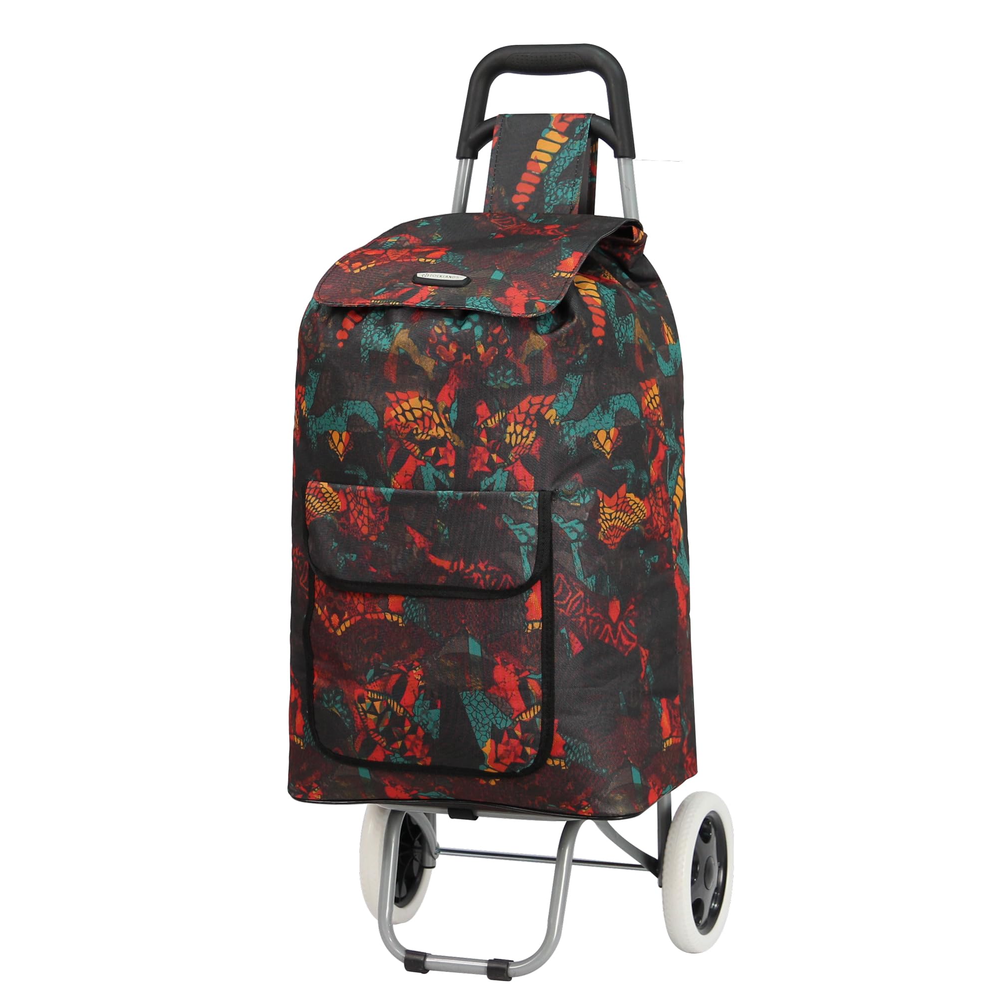 Ariana Printed- Black/Red Lightweight 2 Wheel Large Shopping Trolley Shopping Cart Grocery Bag Shopper - St54 ()