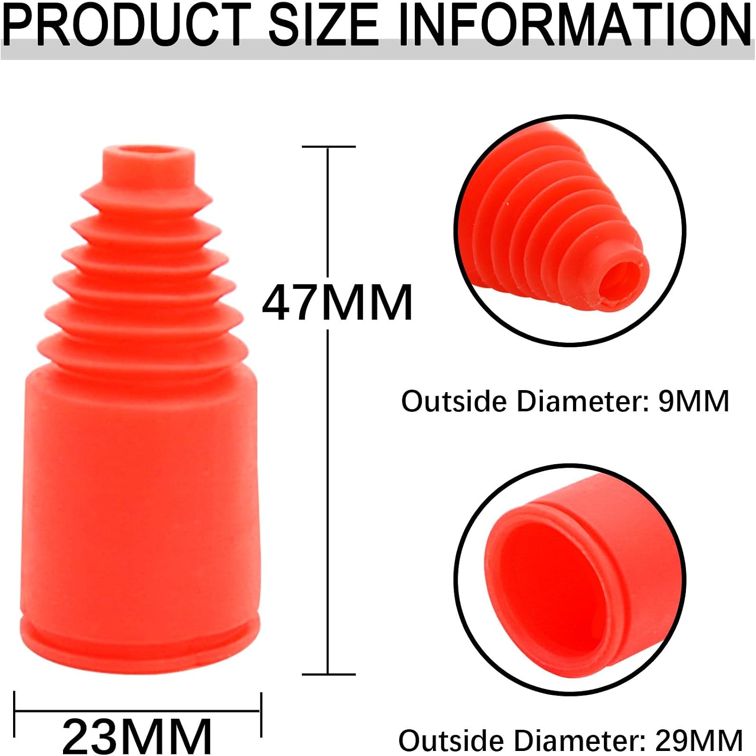 FLMLF Axle Boot 4PCS Quality Plastic 23 x 47mm Shock Boot Red Half-Shaft Dust Cover for 1:5 RC Remote Car Hpi Baja Rovan King Motor 5B 5T 5SC