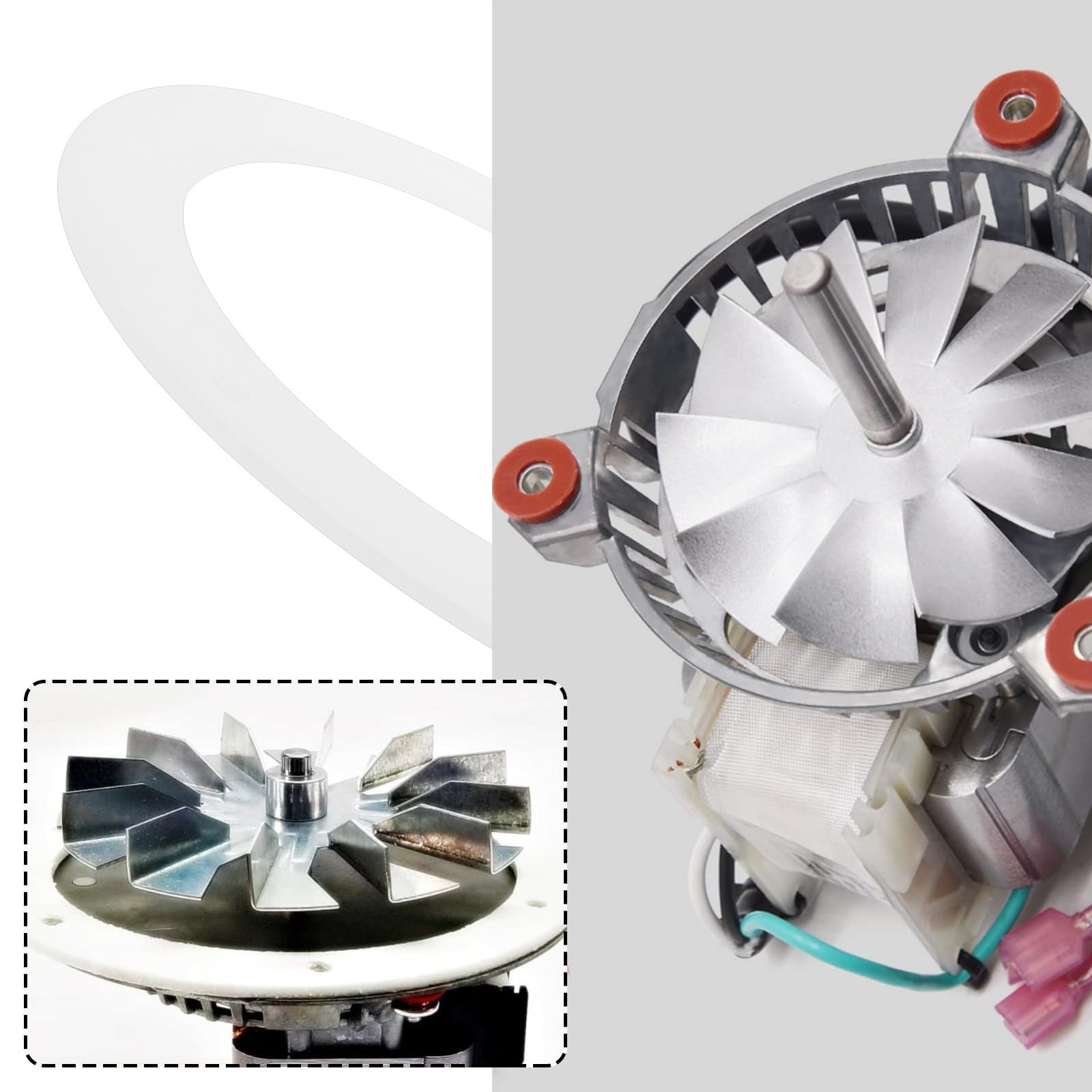 Be In Your Mind 5Pcs 6" Pellet Stove Exhaust Blower Gasket 812-4710 Compatible with Quadrafire Compatible with Heatilator 152.4x114x3mm White - Image 2