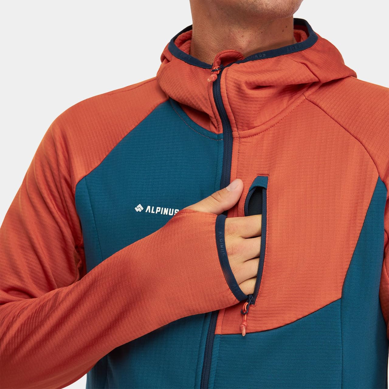 Alpinus Bluza męska Naryn granatowo-pomarańczowa MK11483