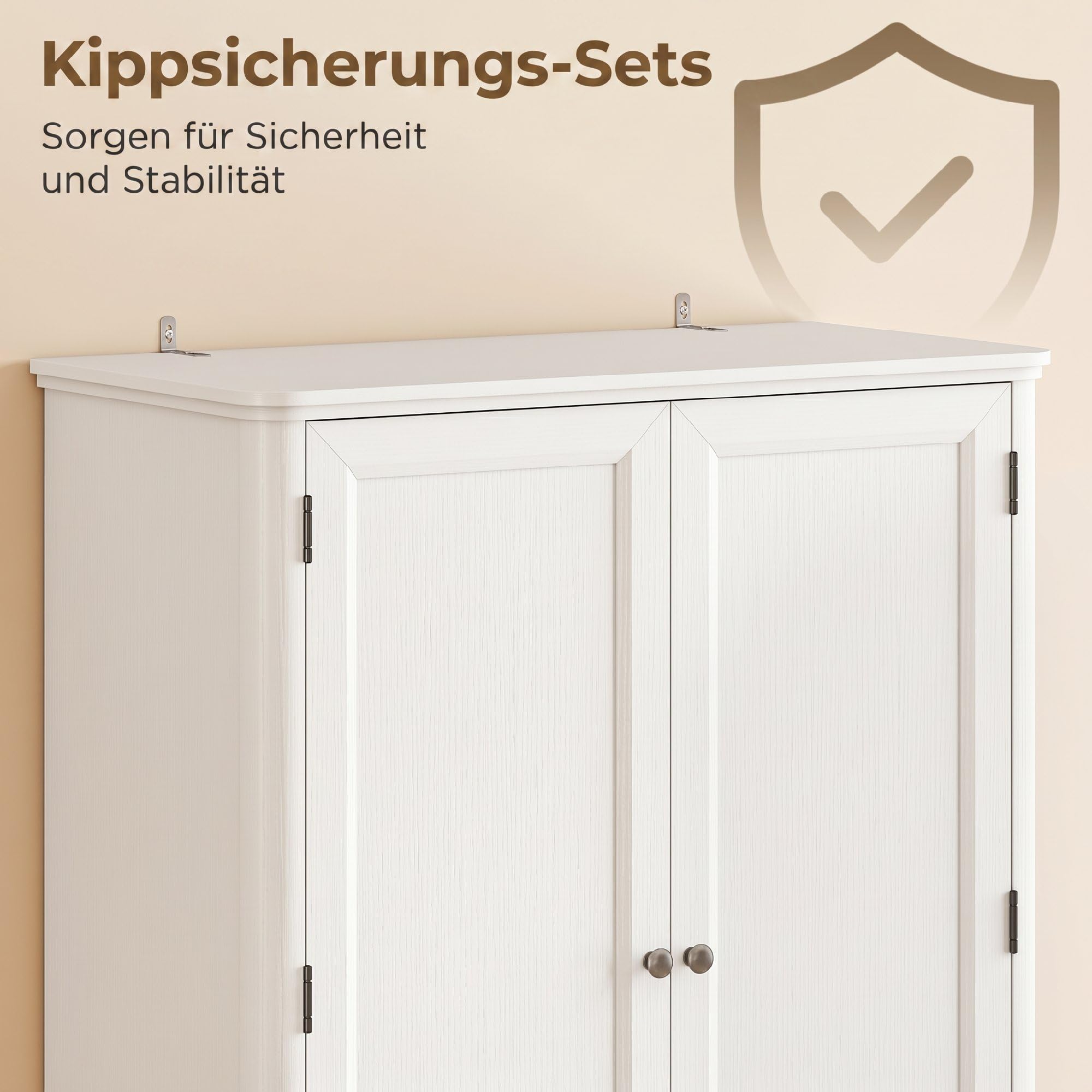 HOMCOM Küchenschrank 186,4 cm Hochschrank Buffetschrank mit 4 Türen, Schublade und verstellbaren Einlegeböden Vorratsschrank für Küche, Esszimmer, Wohnzimmer Weiß, 80 x 39,5 x 186,4 cm