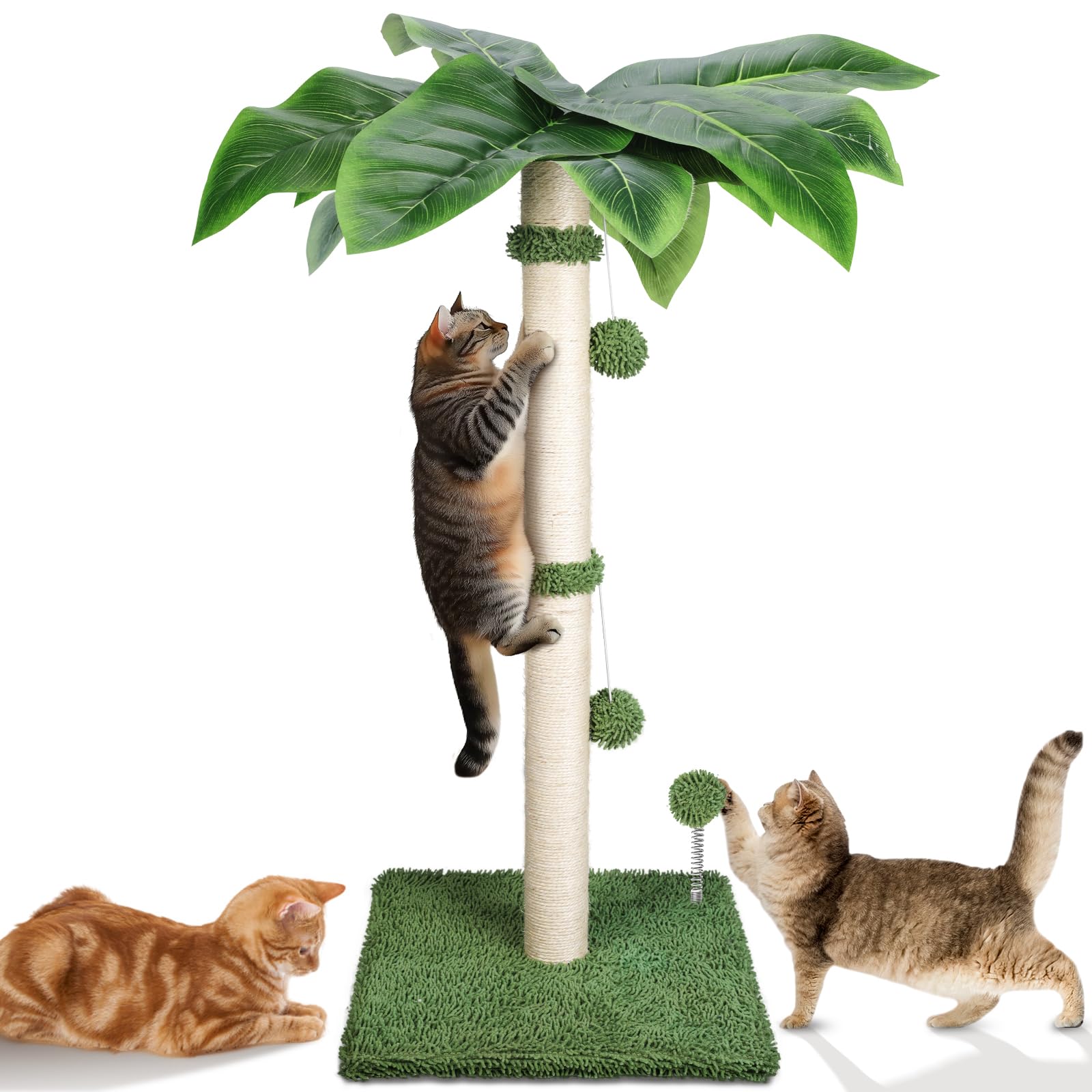Griffoir pour chaton et chat adulte avec poteau en sisal résistant de 85cm