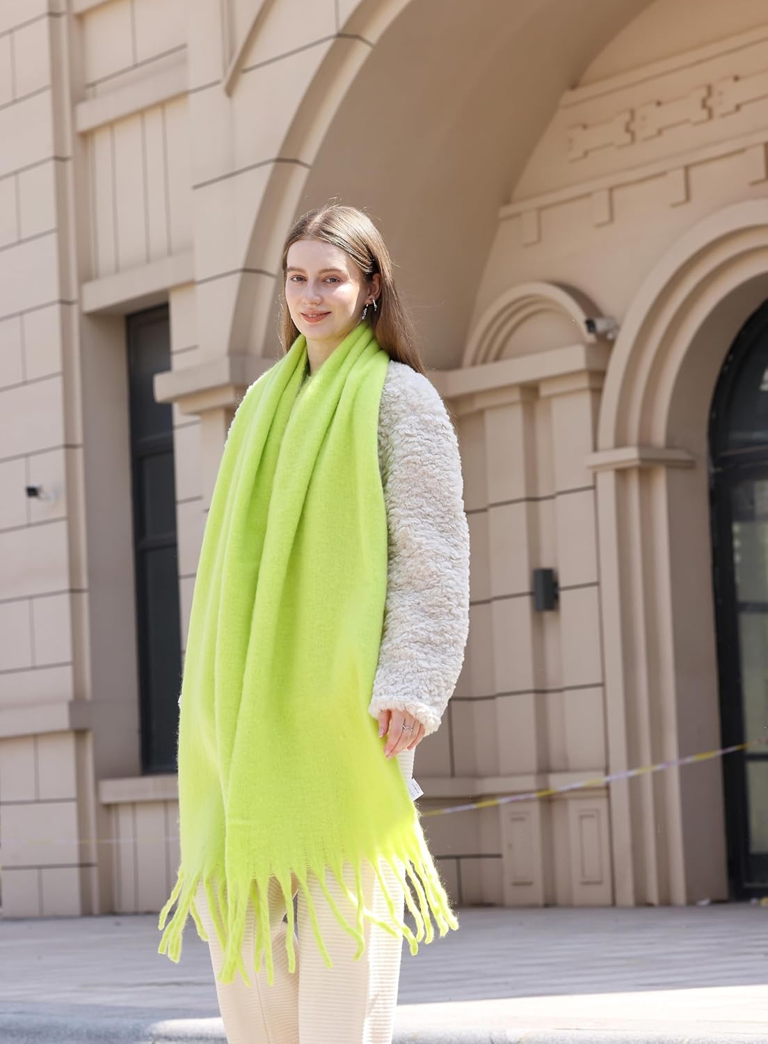 Wander Agio Winter Warm Scarf Long Pashmina Extra Large Shawls and Wraps for Women Large Blanket Scarves Solid - Image 5