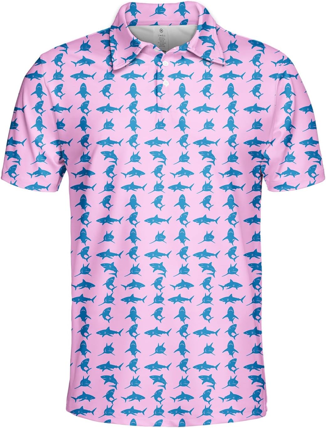 Fishing Lovers Polo Shirt for Men, Light Blue Polo Shirt with Fishing Pattern, Funny Outdoor Gift for Anglers