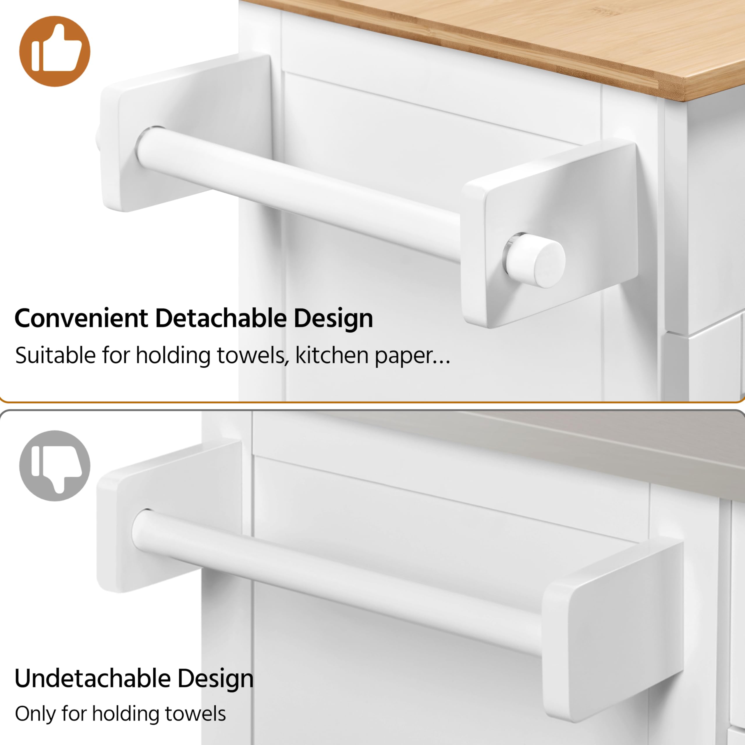 Yaheetech Carro de Cocina con Ruedas Carrito Servicio 60x40x88,5cm Blanco | Estantería de Cocina Madera para Comedor Salón
