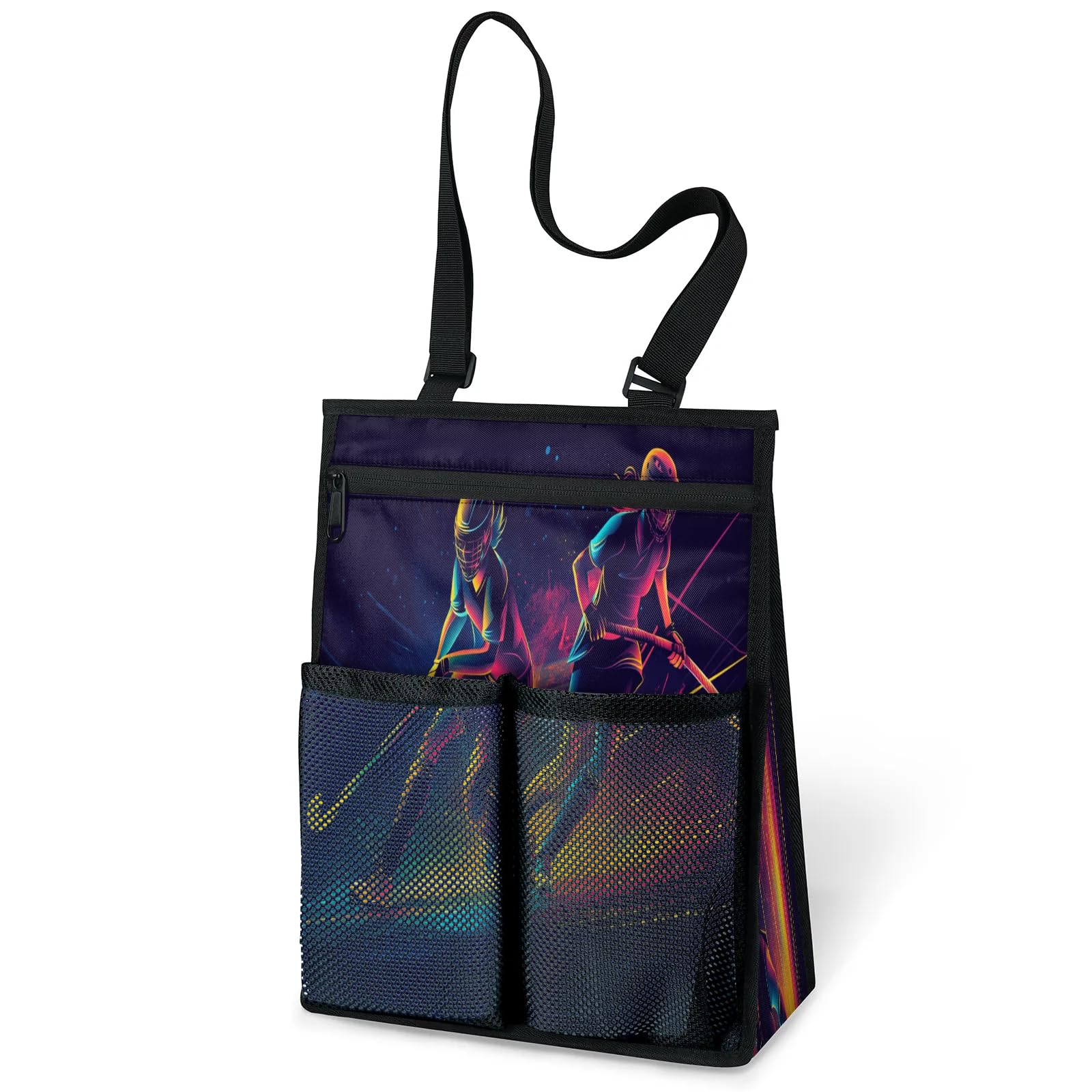 Ourtheme Hockey Players Pattern Portable Shower Bag for Travel Gym Camp Beach Tote Shower Caddy Bags Hanging Toiletry