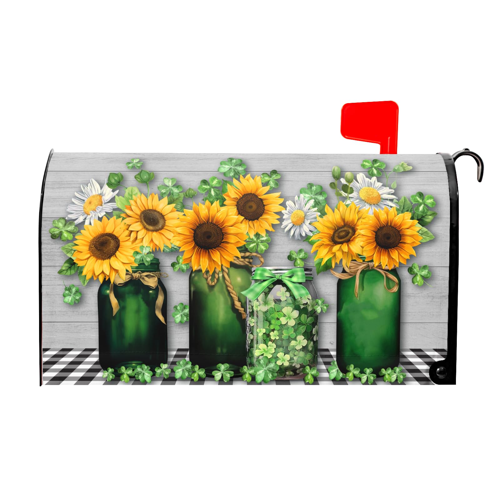 St. Patrick's Day Magnetic Shamrock Mailbox Cover - Green, 18 x 21 Inch