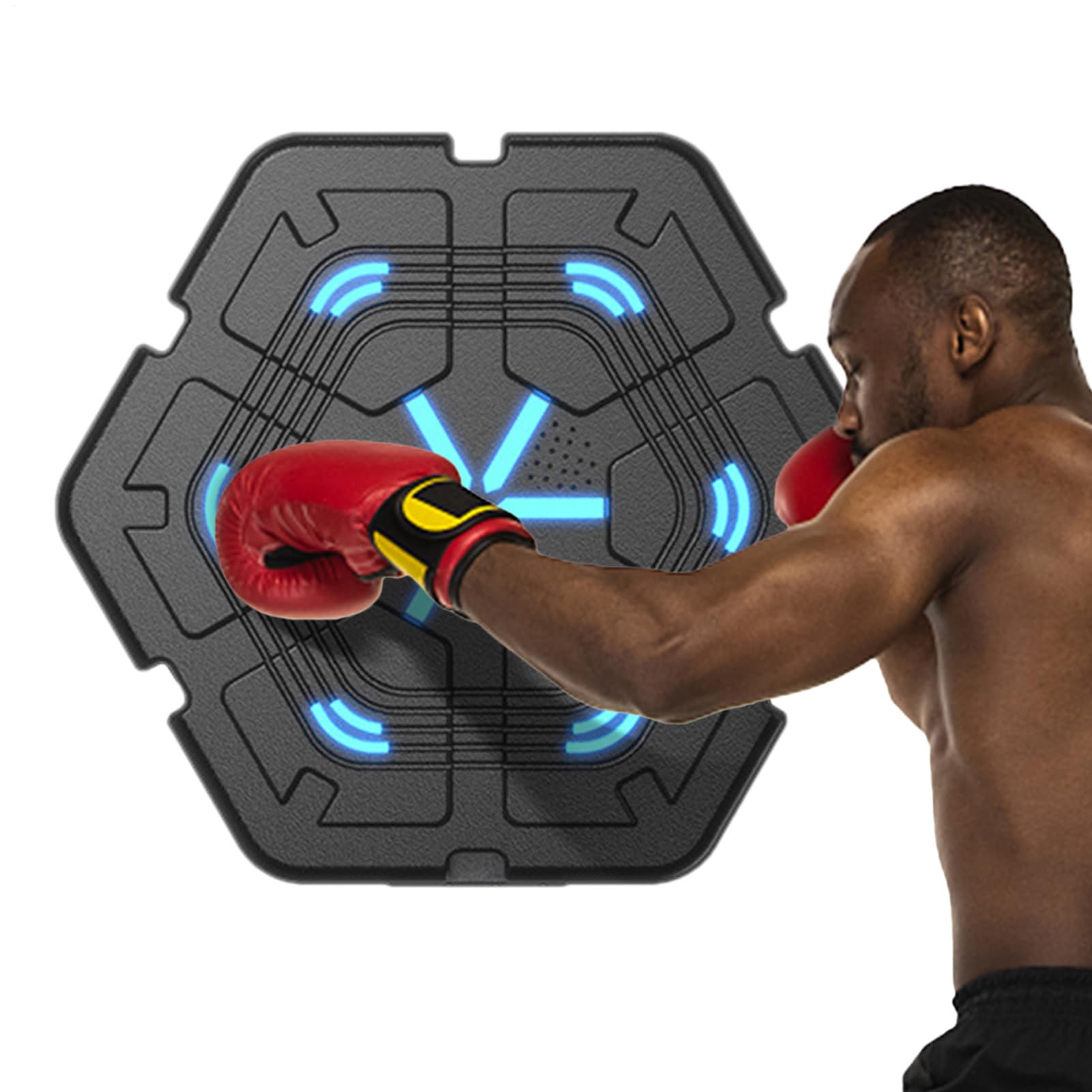 Macchina Per Boxe Musicale Allenamento a Parete | Con LED Pannelli Da Pugni Ricaricabile 2000mAh Per Adulti Allenamento Concentrazione Coordinazione Occhio-Mano