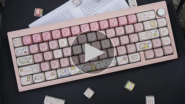 Amazon.co.jp: 144 Keys PBT Keycaps MOA Profile Pink Cute Pig