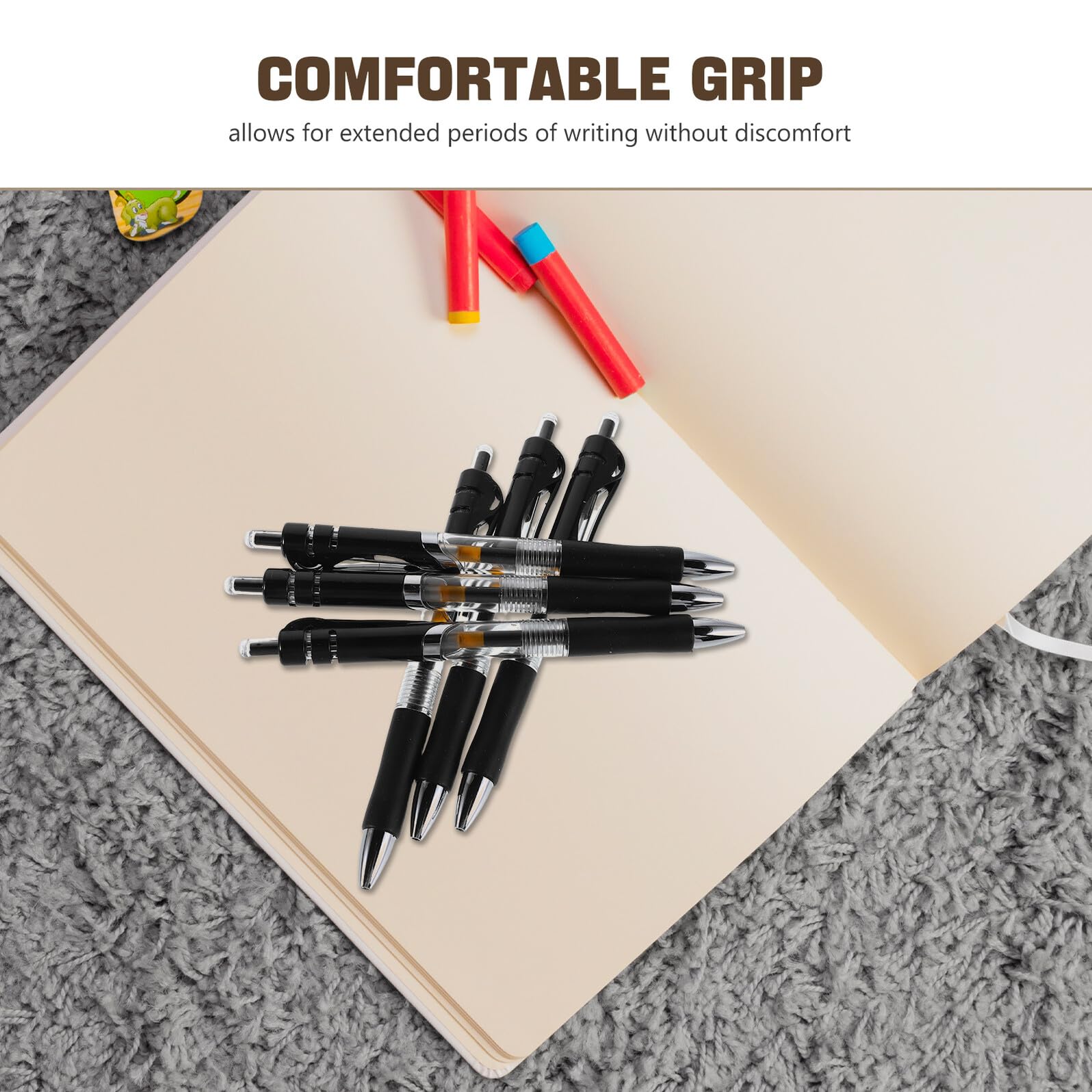 SHINEOFI 50 Piezas Bolígrafos de Gel Negro Unidades Paquete Tinta Rápida Secado para Exámenes y Oficina Bolígrafo Retráctil Cómodo para Estudiantes y Profesores